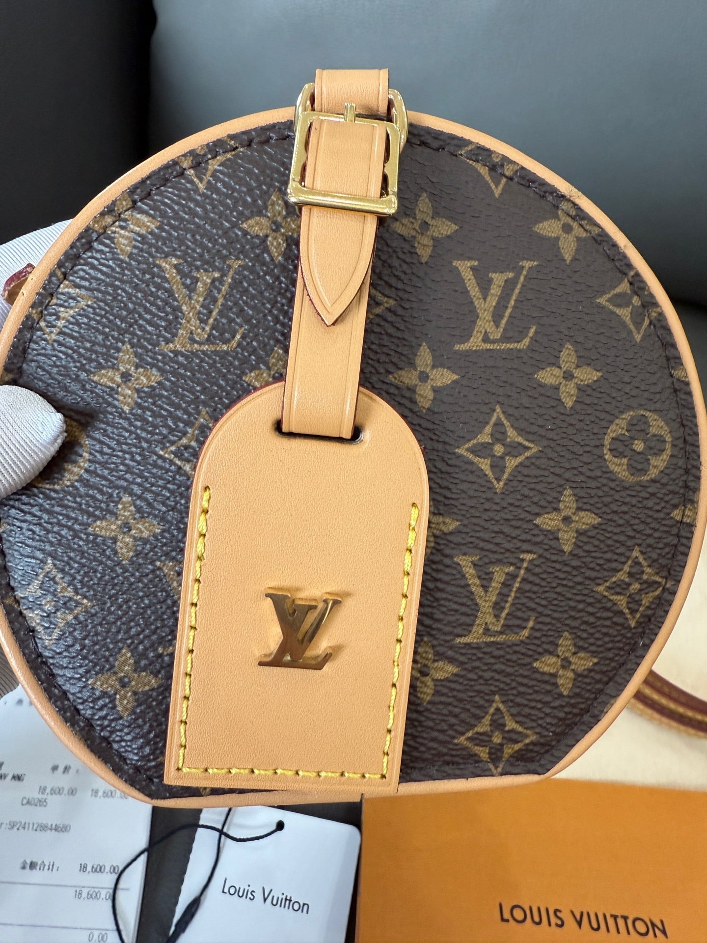 Louis Vuitton - Petite Boîte Chapeau - Monogram canvas with natural cowhide leather trim - Brown - (mini)