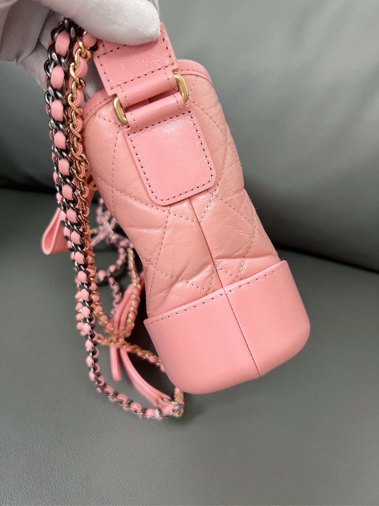 Chanel - Gabrielle Hobo Bag - Aged calfskin leather and smooth calfskin leather - Pink - (Small)