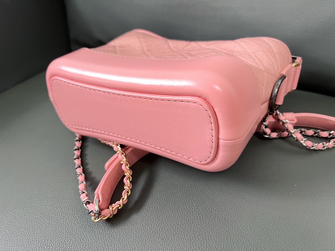 Chanel - Gabrielle Hobo Bag - Aged calfskin leather and smooth calfskin leather - Pink - (Small)