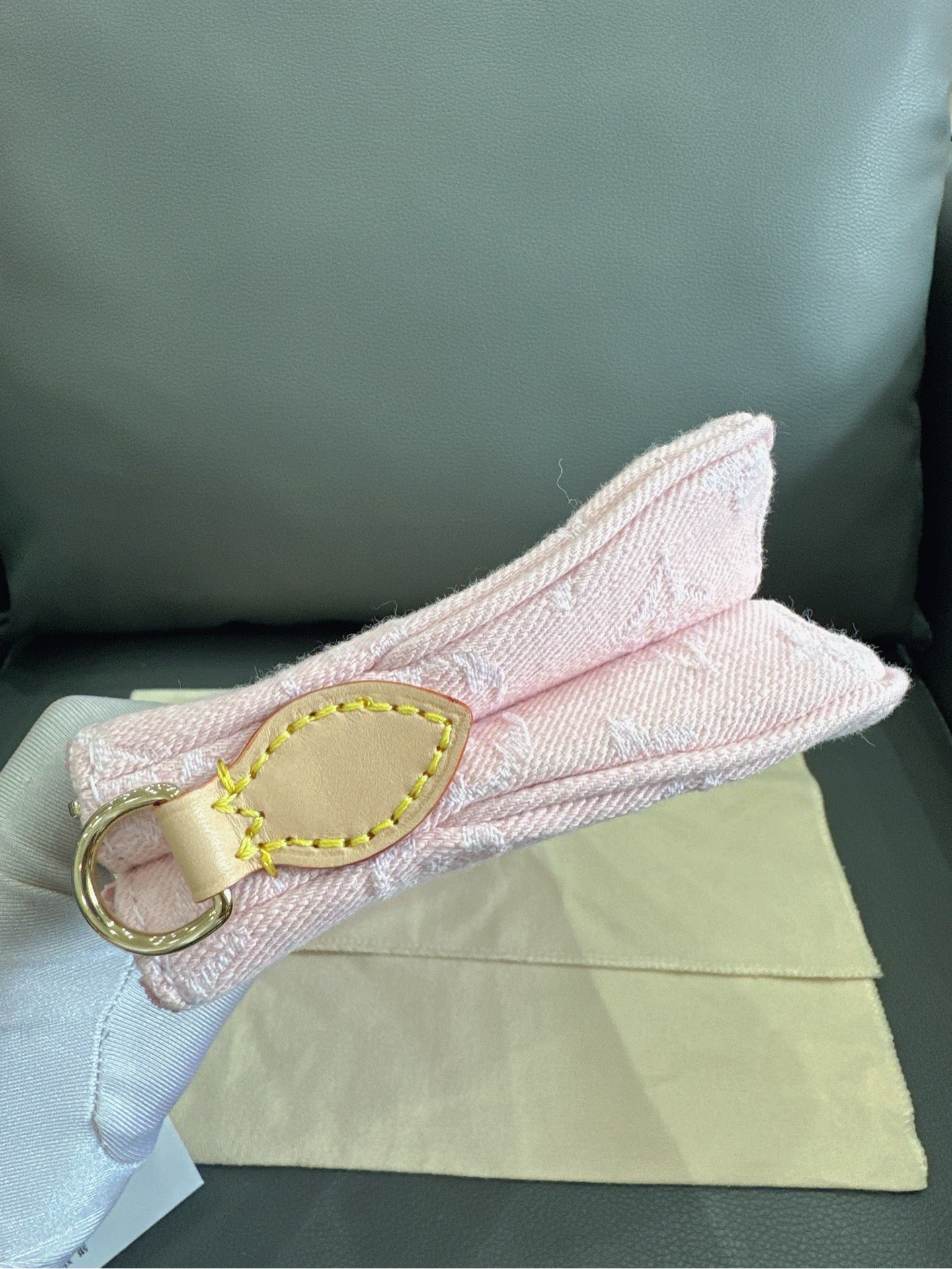 Louis Vuitton - LIV Pochette - Denim fabric with Vachetta leather trim - Pink - (small)