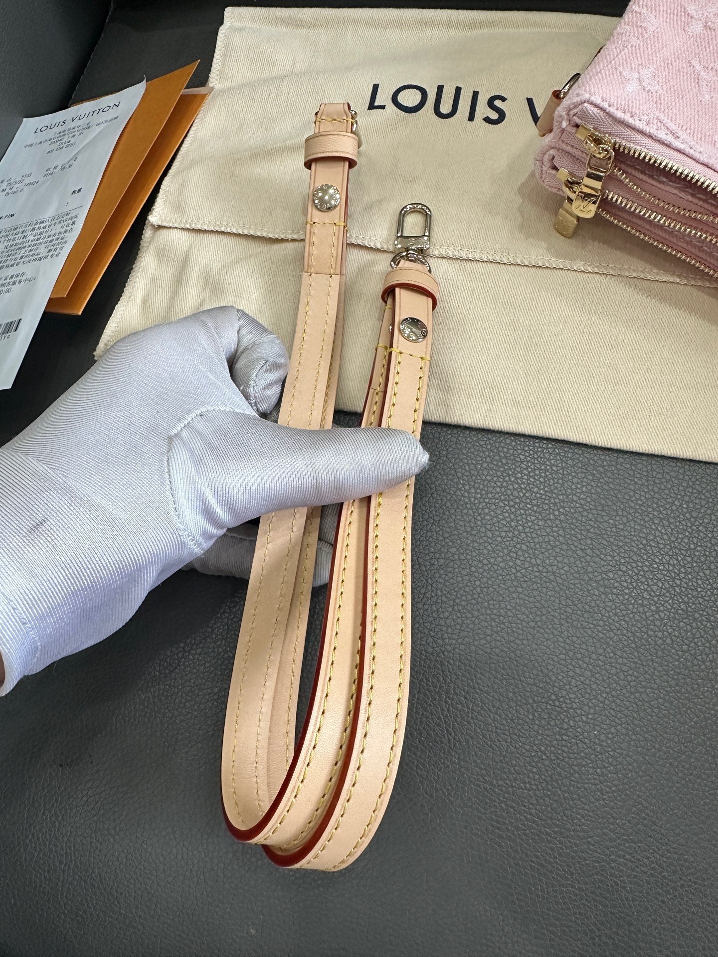 Louis Vuitton - LIV Pochette - Denim fabric with Vachetta leather trim - Pink - (small)