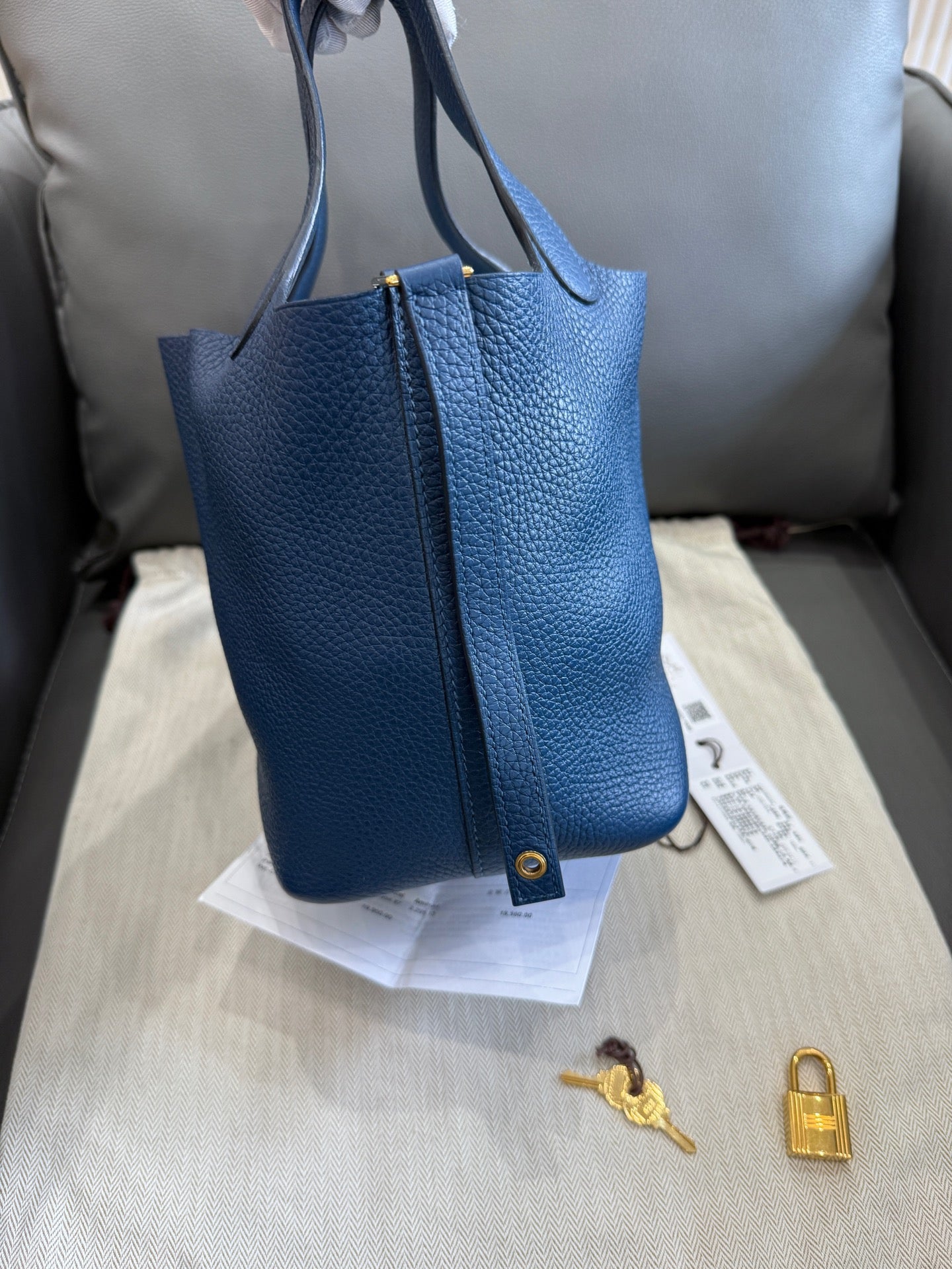 Hermès - Picotin Lock 18 - Leather - Blue - (mini)