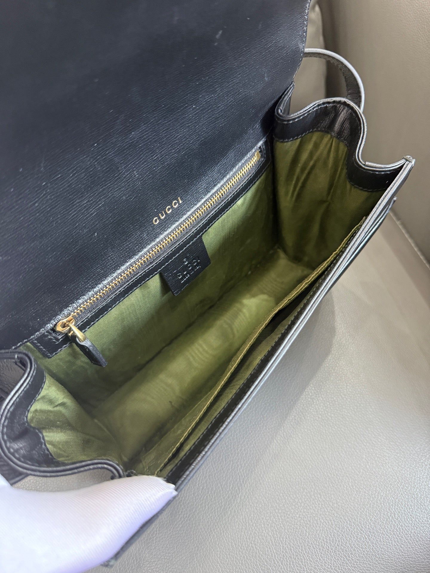 Gucci - Double G Flap Messenger Bag - Leather - Black - (Small)