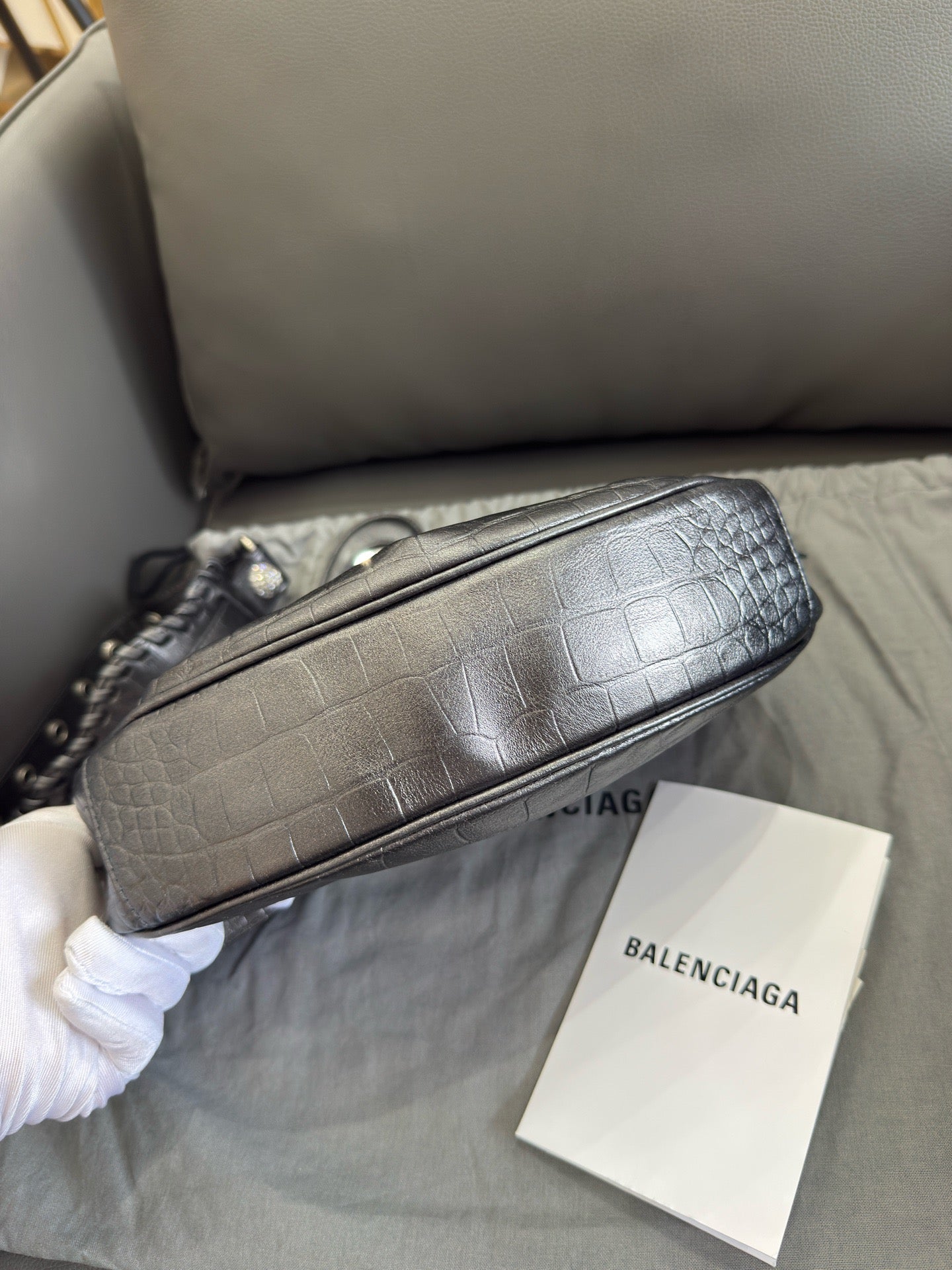 Balenciaga - Le Cagole - Leather - Metallic Grey - (mini)