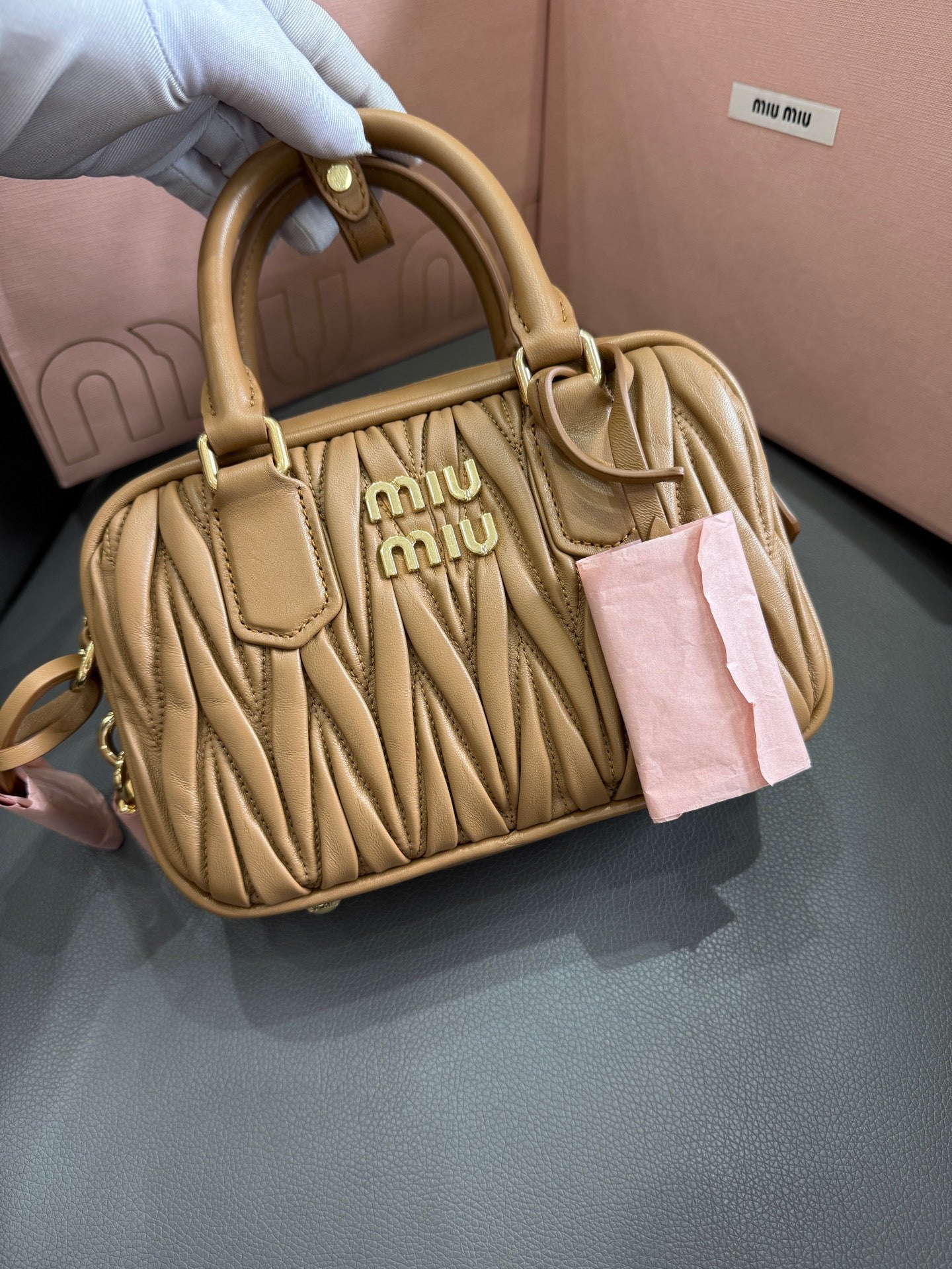 Miu Miu - ARCADIE - Nappa leather - Caramel - (mini)