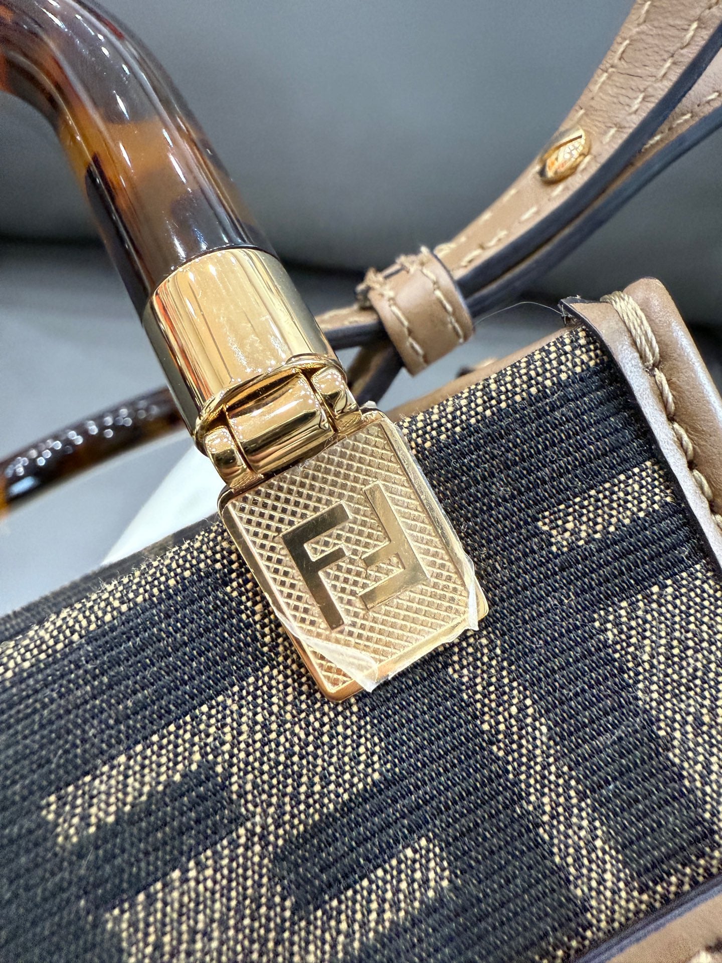 Fendi - Mini Vertical Tote Bag - Canvas and Leather - Brown - (Mini)