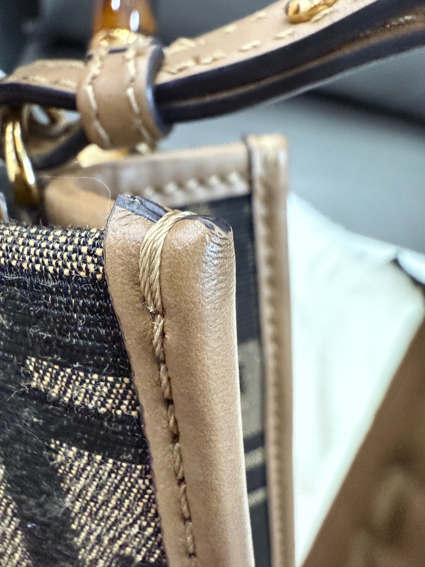 Fendi - Mini Vertical Tote Bag - Canvas and Leather - Brown - (Mini)
