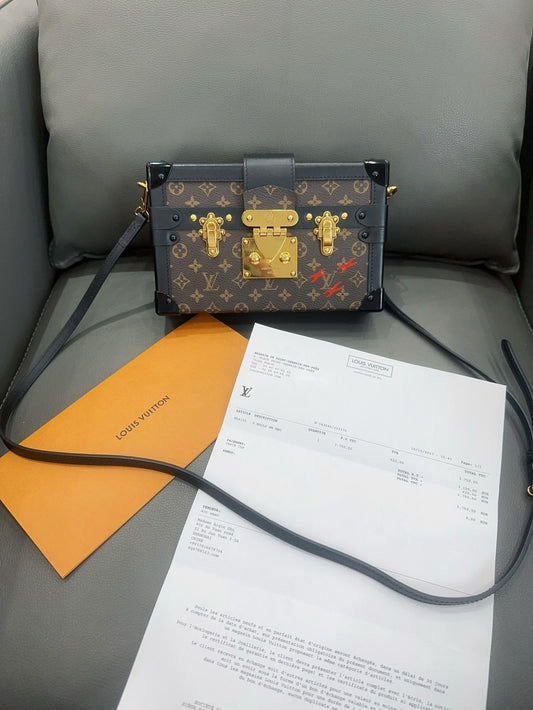 Louis Vuitton - Petite Malle - Monogram Canvas with leather trim - Brown - (mini)