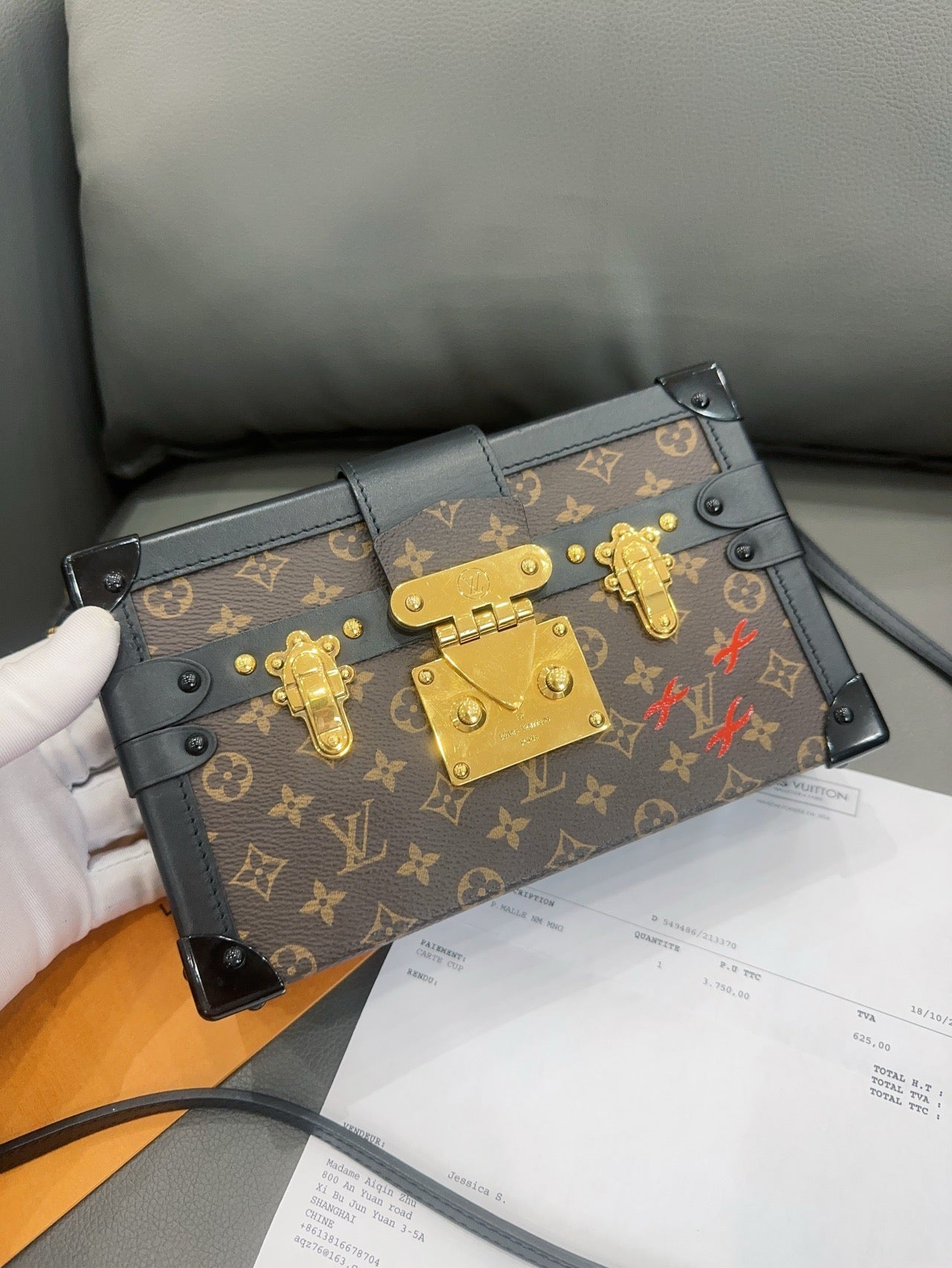 Louis Vuitton - Petite Malle - Monogram Canvas with leather trim - Brown - (mini)
