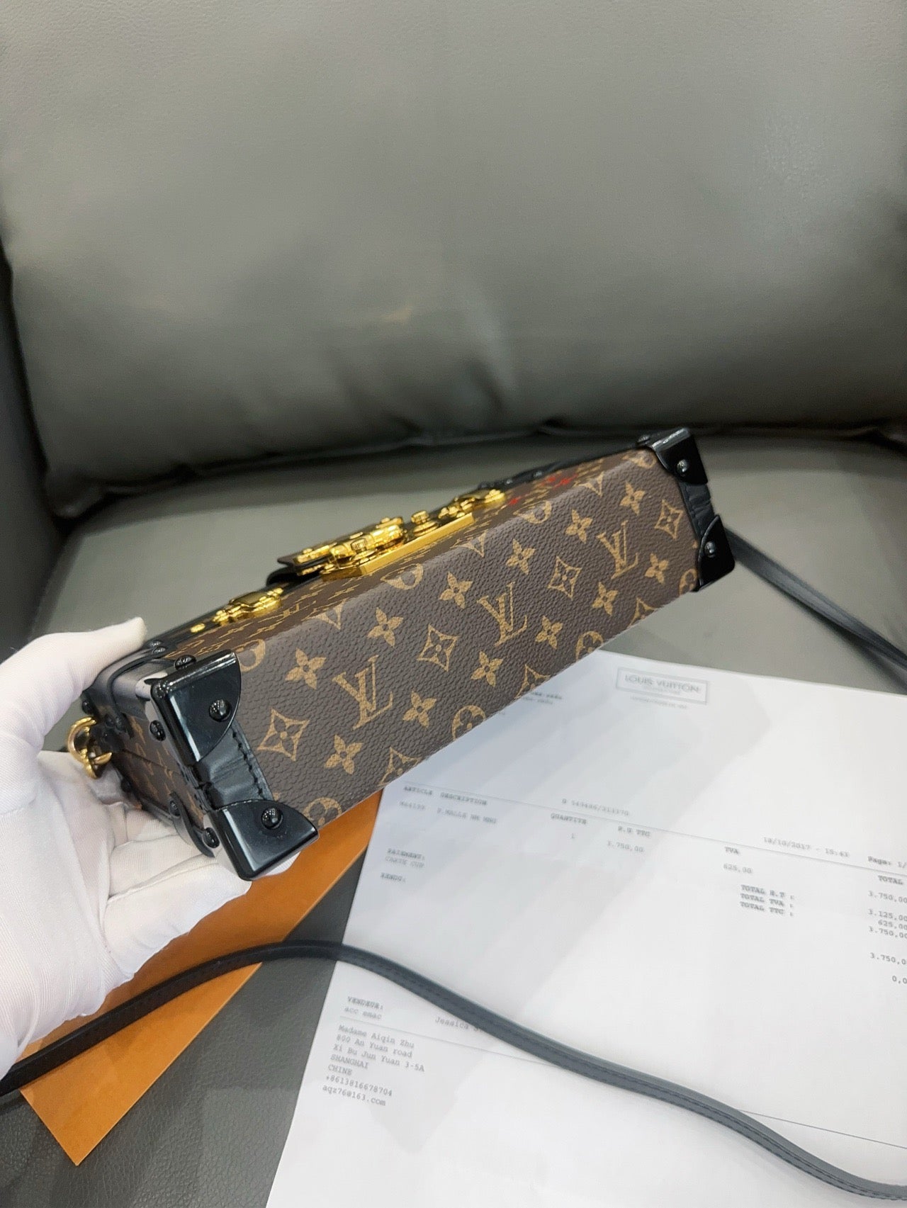 Louis Vuitton - Petite Malle - Monogram Canvas with leather trim - Brown - (mini)