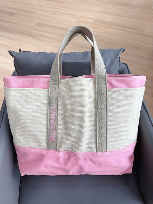 Chanel - Tote Bag - Cotton - Multicolour - (Large)