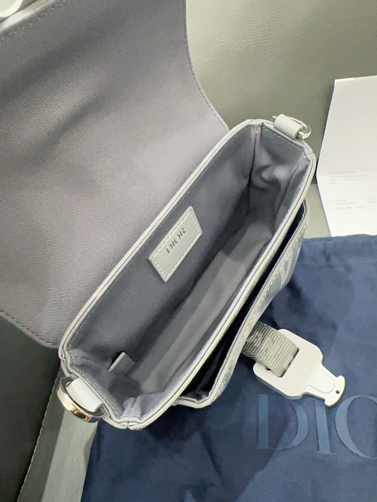 Dior - Hit The Road Camera Bag - Canvas and calfskin leather - Grey - (Small)
