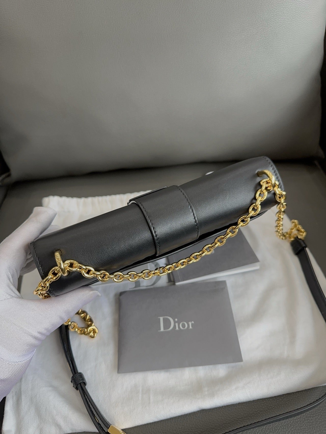 Dior - 30 Montaigne Flap Bag (Compact) - Leather - Black - (mini)