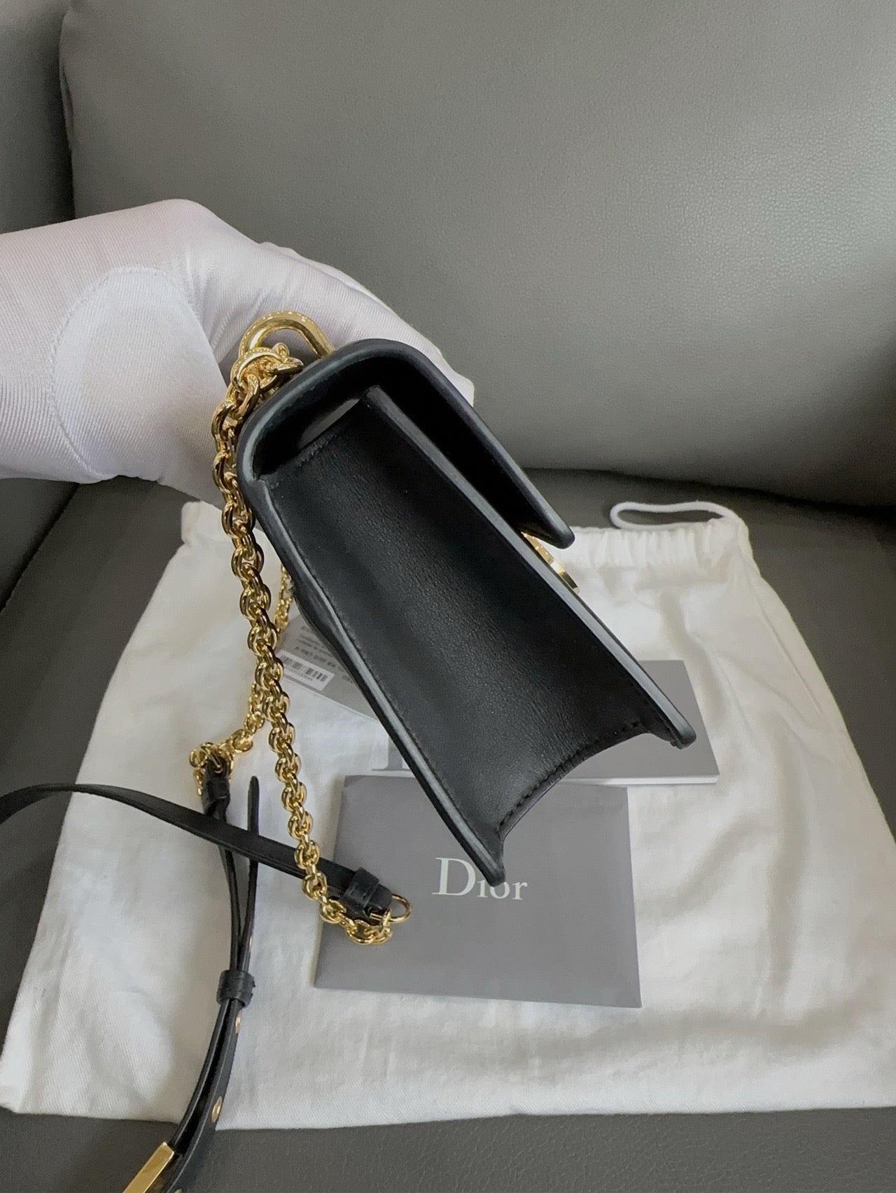 Dior - 30 Montaigne Flap Bag (Compact) - Leather - Black - (mini)