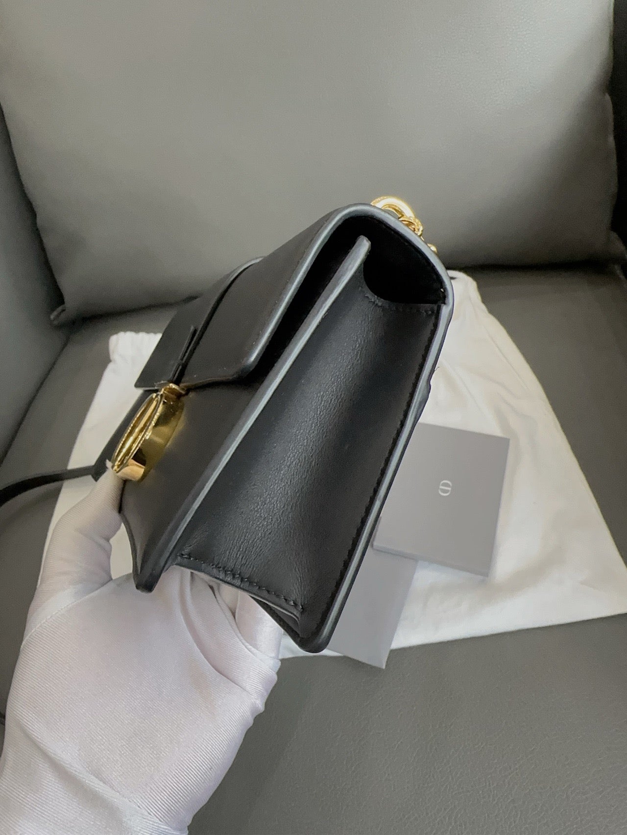 Dior - 30 Montaigne Flap Bag (Compact) - Leather - Black - (mini)