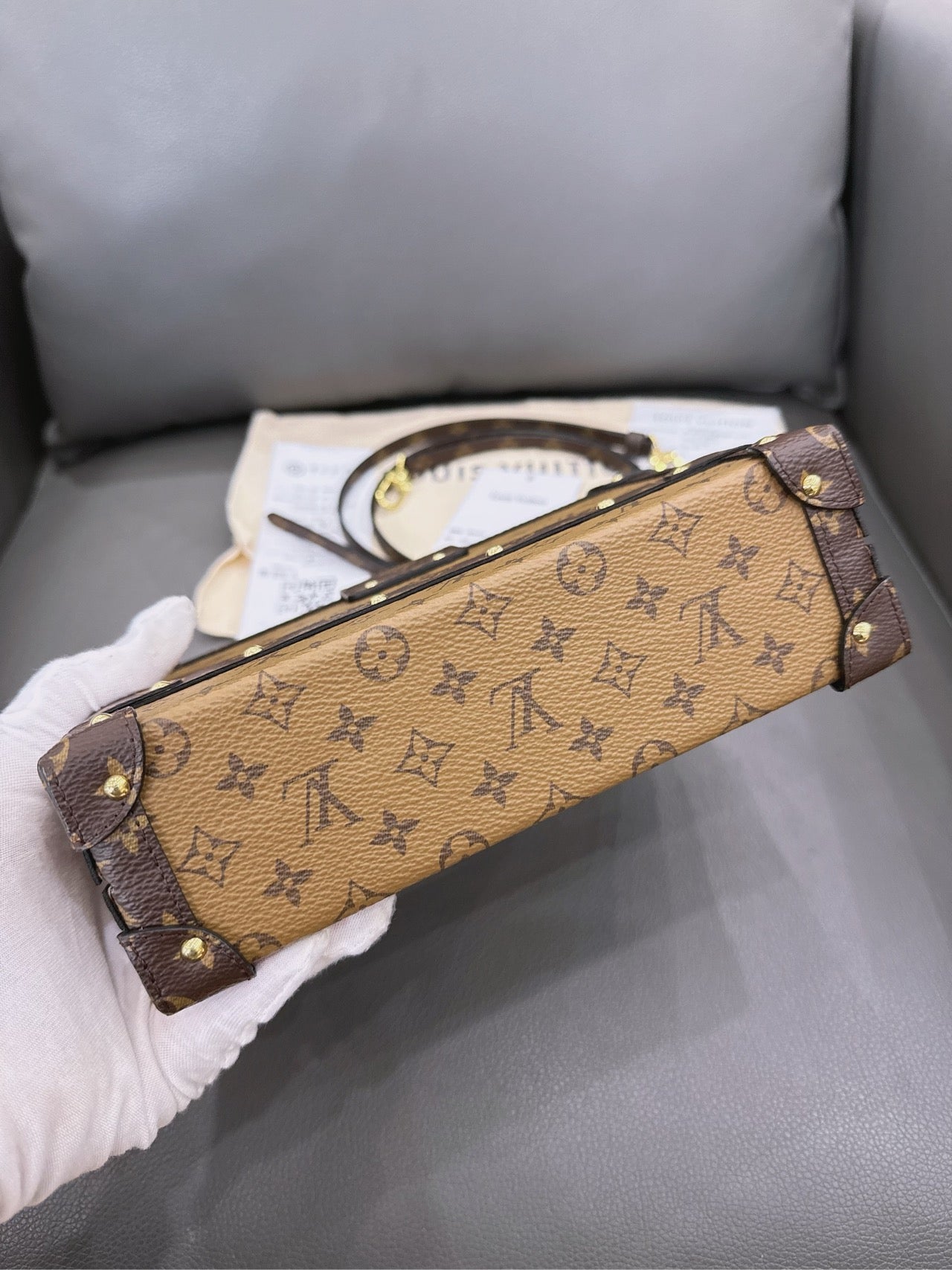 Louis Vuitton - Petite Malle - Monogram coated canvas and calfskin leather - Brown - (mini)