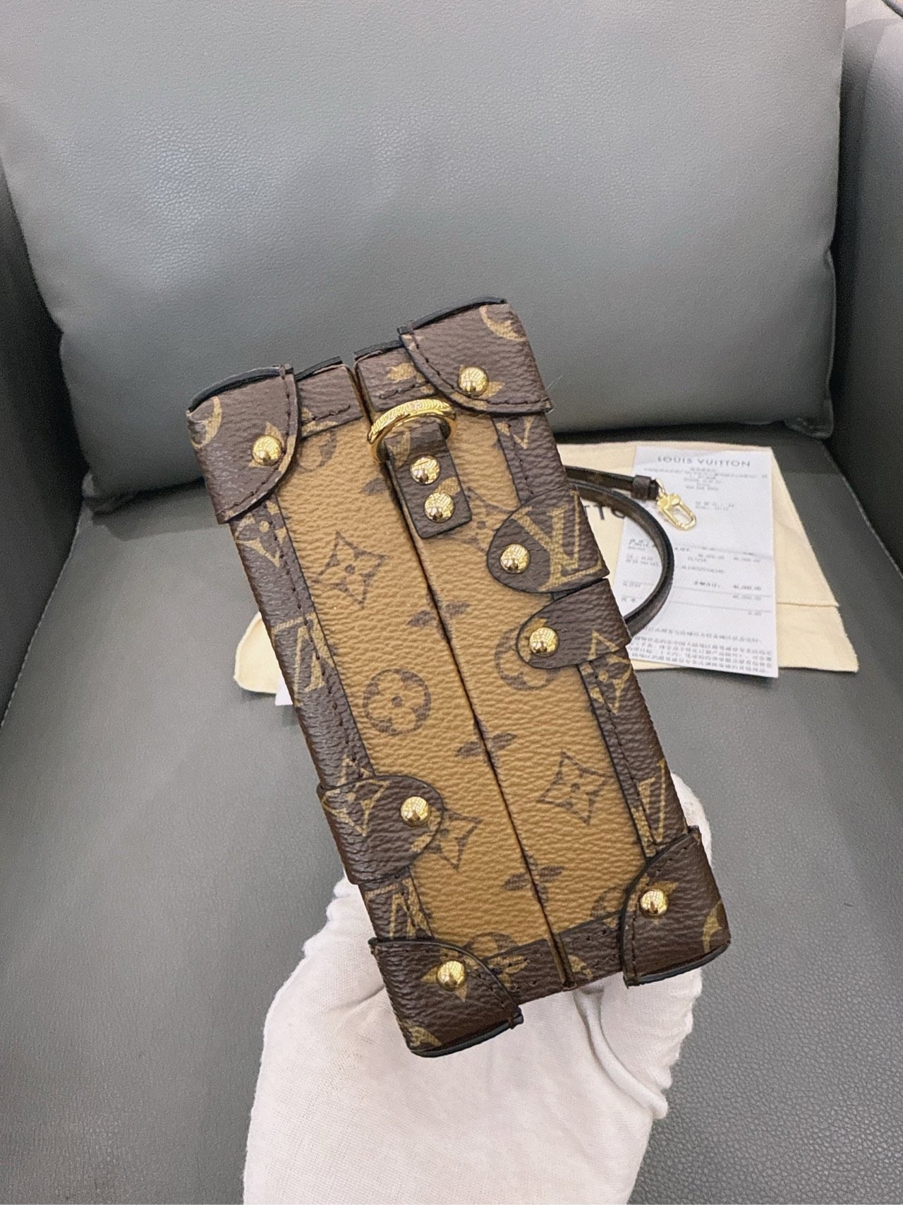 Louis Vuitton - Petite Malle - Monogram coated canvas and calfskin leather - Brown - (mini)