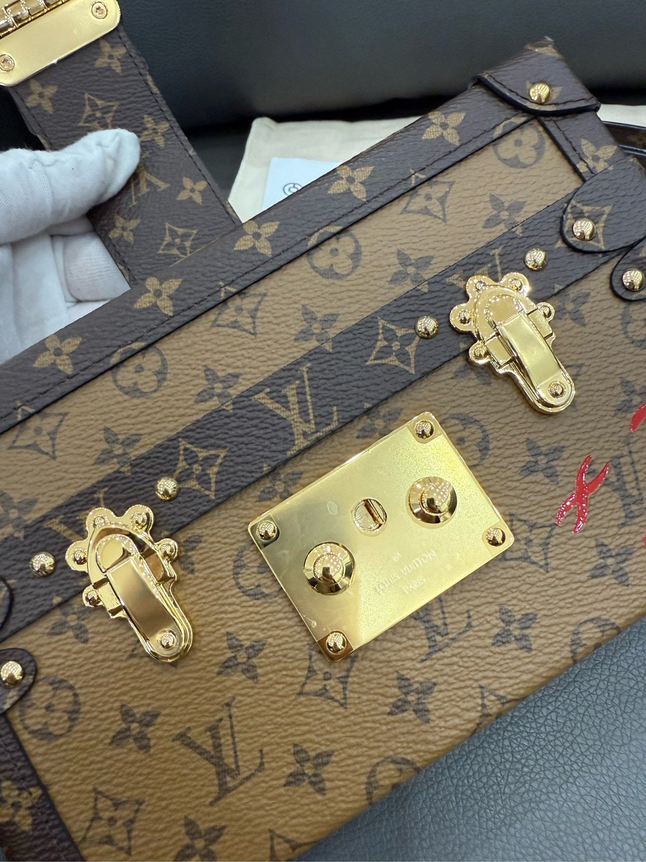 Louis Vuitton - Petite Malle - Monogram coated canvas and calfskin leather - Brown - (mini)