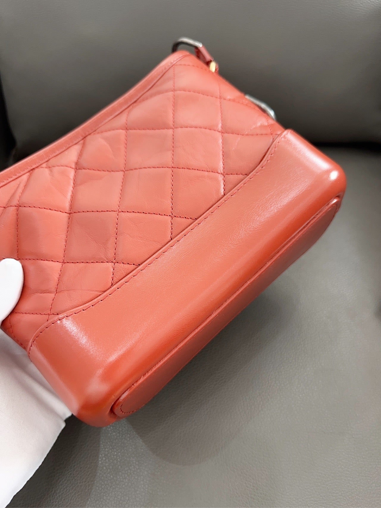 Chanel - Gabrielle Hobo Bag Small - Aged calfskin and smooth calfskin leather - Deep Rust / Burnt Orange - (Small)