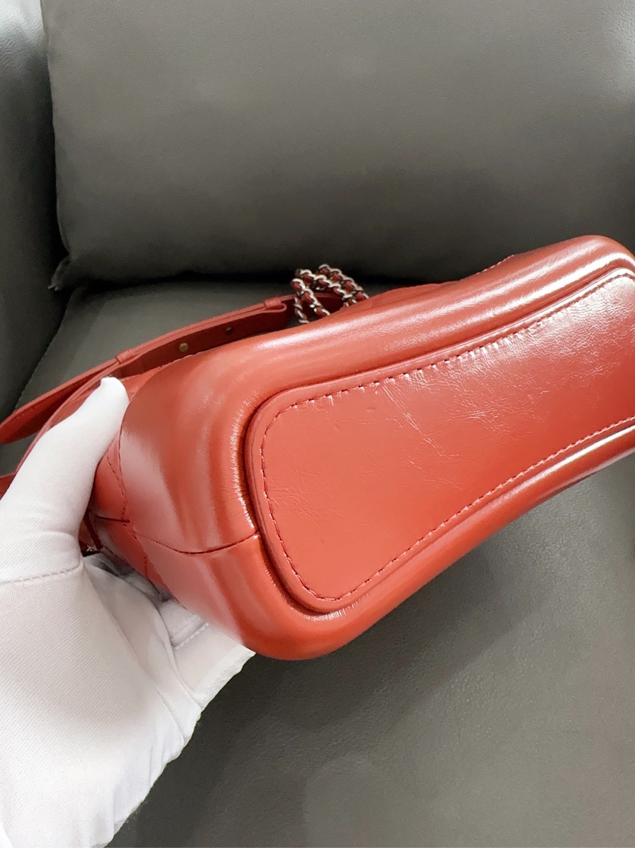 Chanel - Gabrielle Hobo Bag Small - Aged calfskin and smooth calfskin leather - Deep Rust / Burnt Orange - (Small)