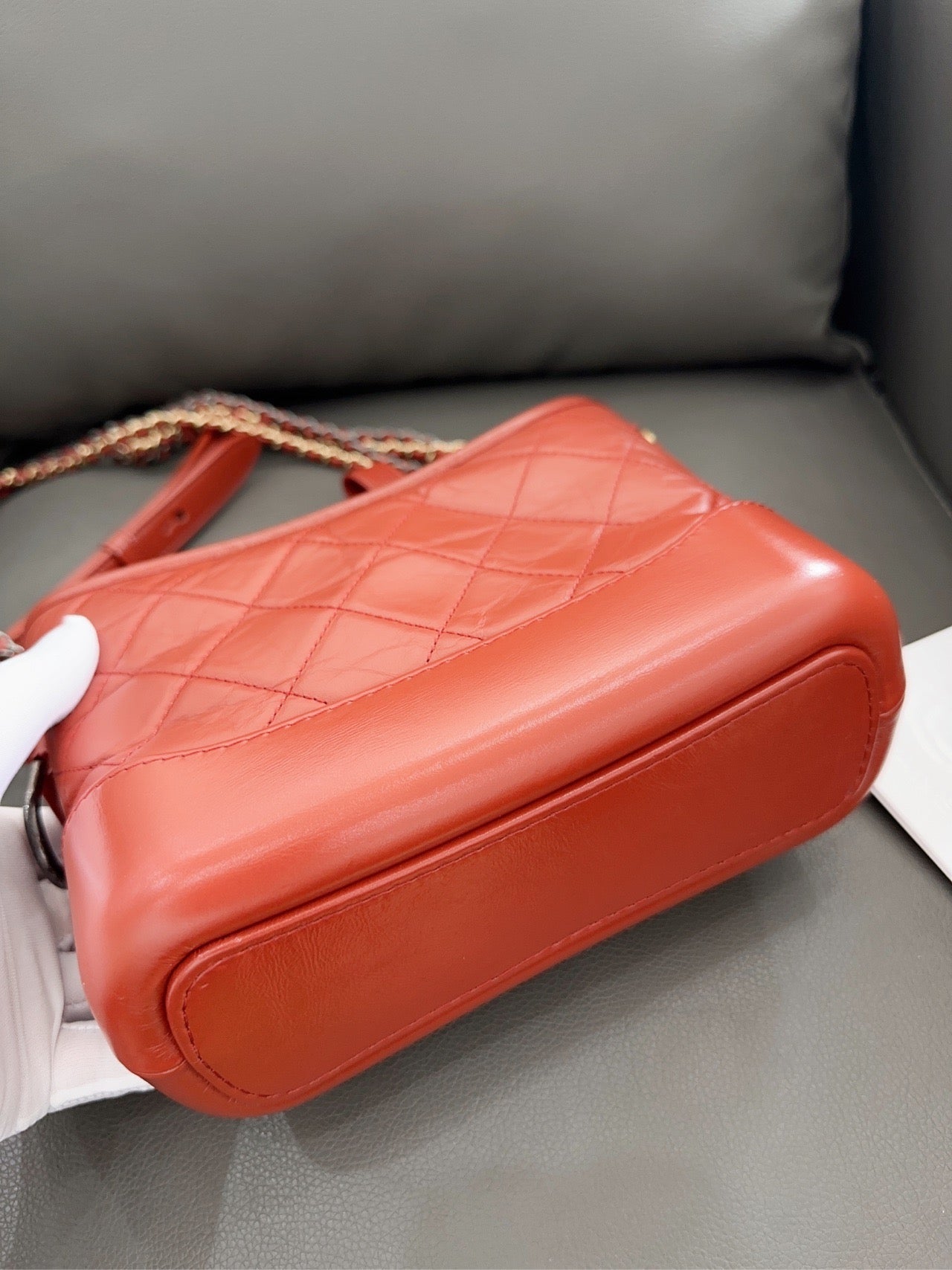 Chanel - Gabrielle Hobo Bag Small - Aged calfskin and smooth calfskin leather - Deep Rust / Burnt Orange - (Small)