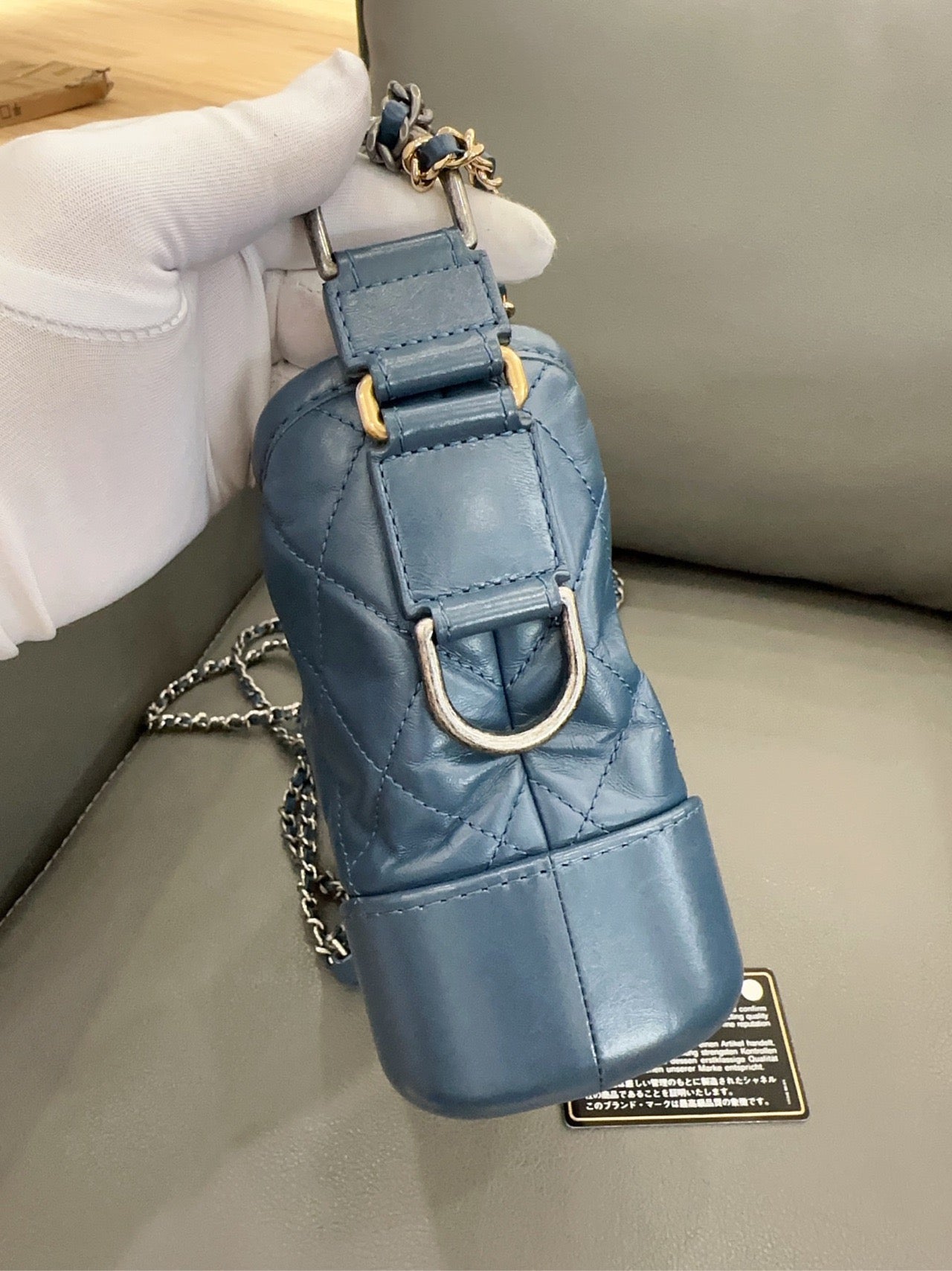 Chanel - Gabrielle Hobo Bag Small - Aged calfskin leather and smooth calfskin leather - Blue - (Small)