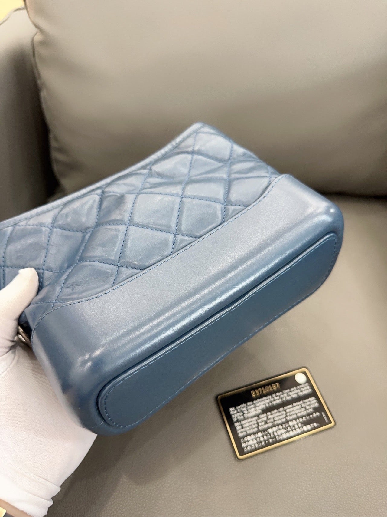 Chanel - Gabrielle Hobo Bag Small - Aged calfskin leather and smooth calfskin leather - Blue - (Small)