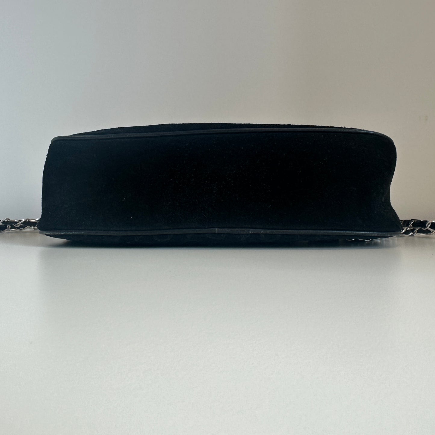 Celine - Triomphe Suede Shoulder Bag - Suede - Black - (small)
