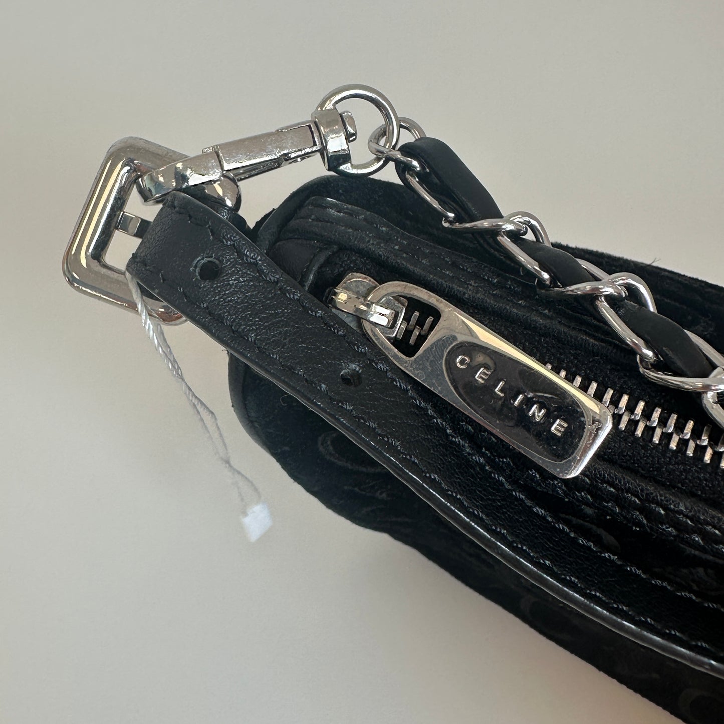 Celine - Triomphe Suede Shoulder Bag - Suede - Black - (small)