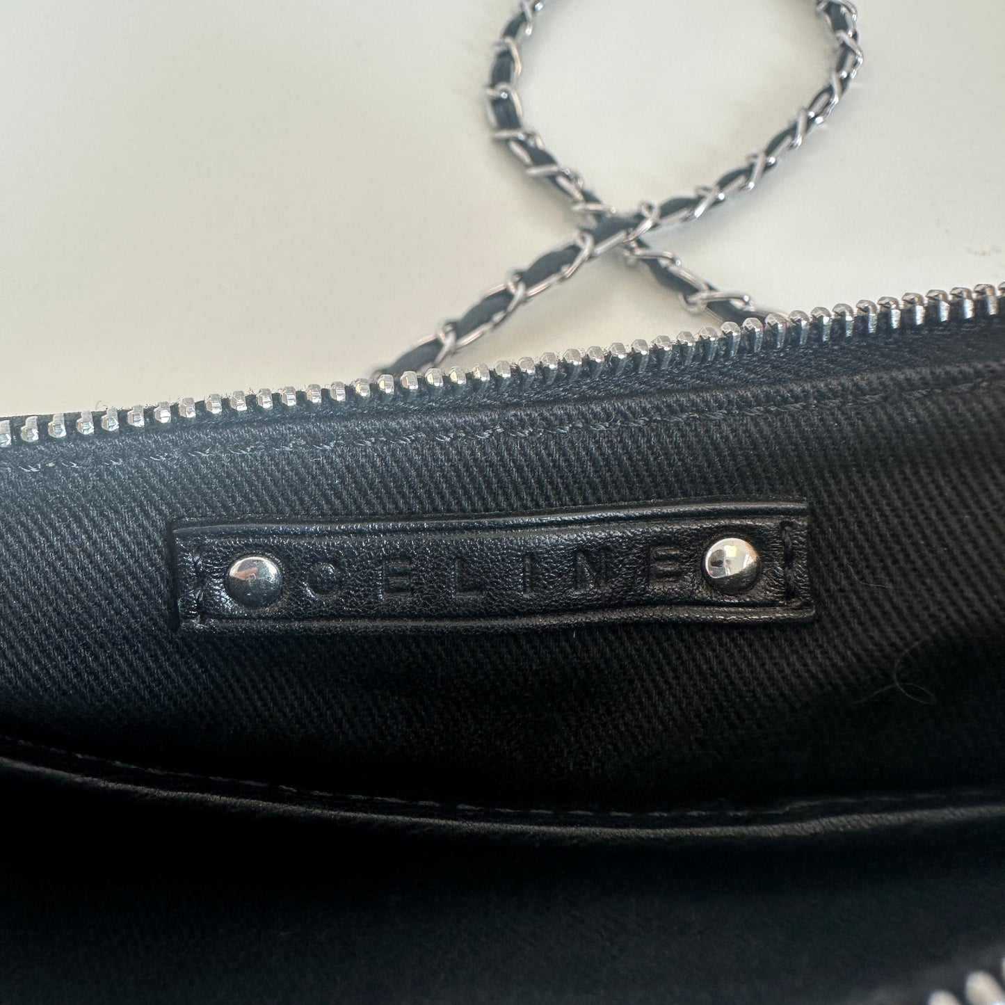 Celine - Triomphe Suede Shoulder Bag - Suede - Black - (small)