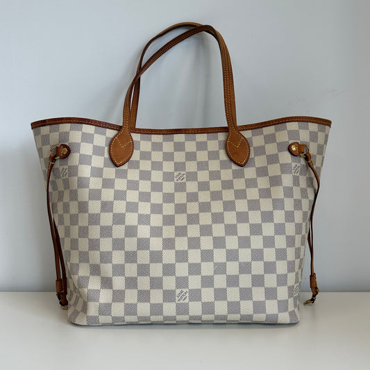 Louis Vuitton - Neverfull GM - Damier Azur coated canvas with natural cowhide leather trim - White - (Large)