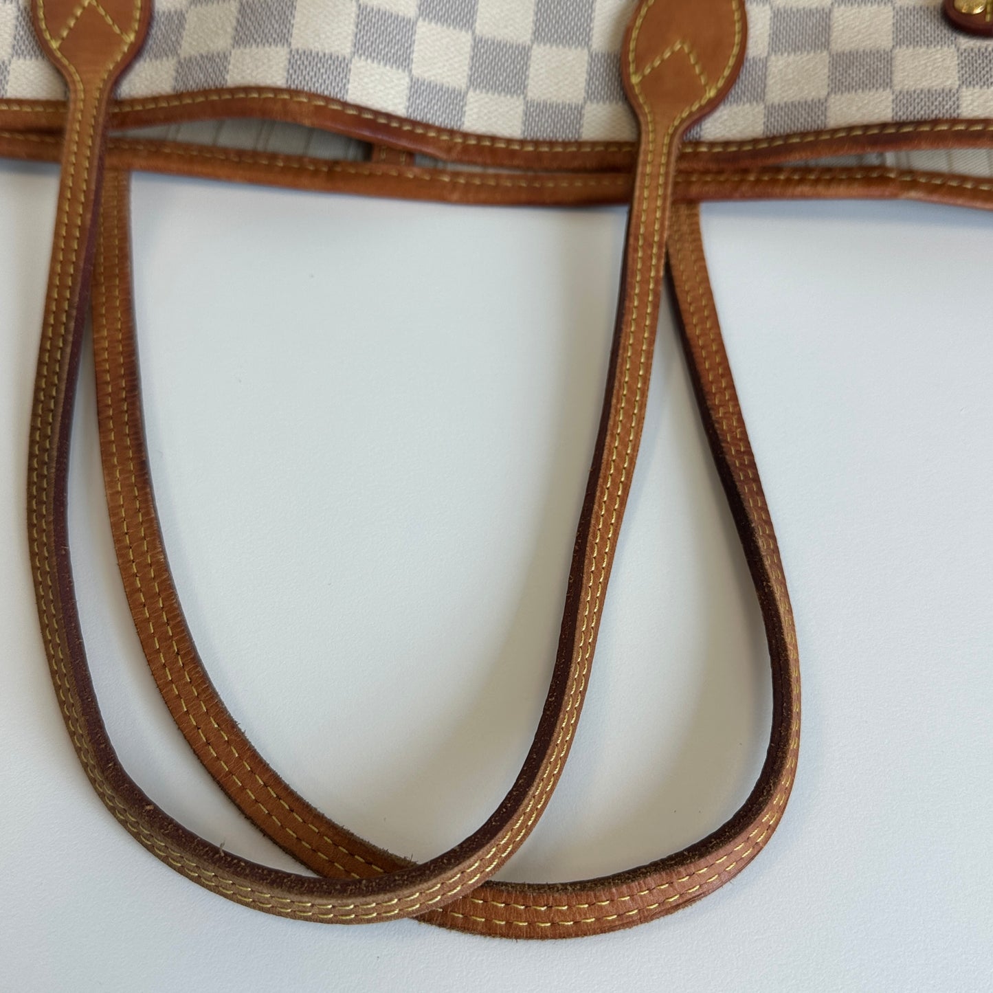 Louis Vuitton - Neverfull GM - Damier Azur coated canvas with natural cowhide leather trim - White - (Large)