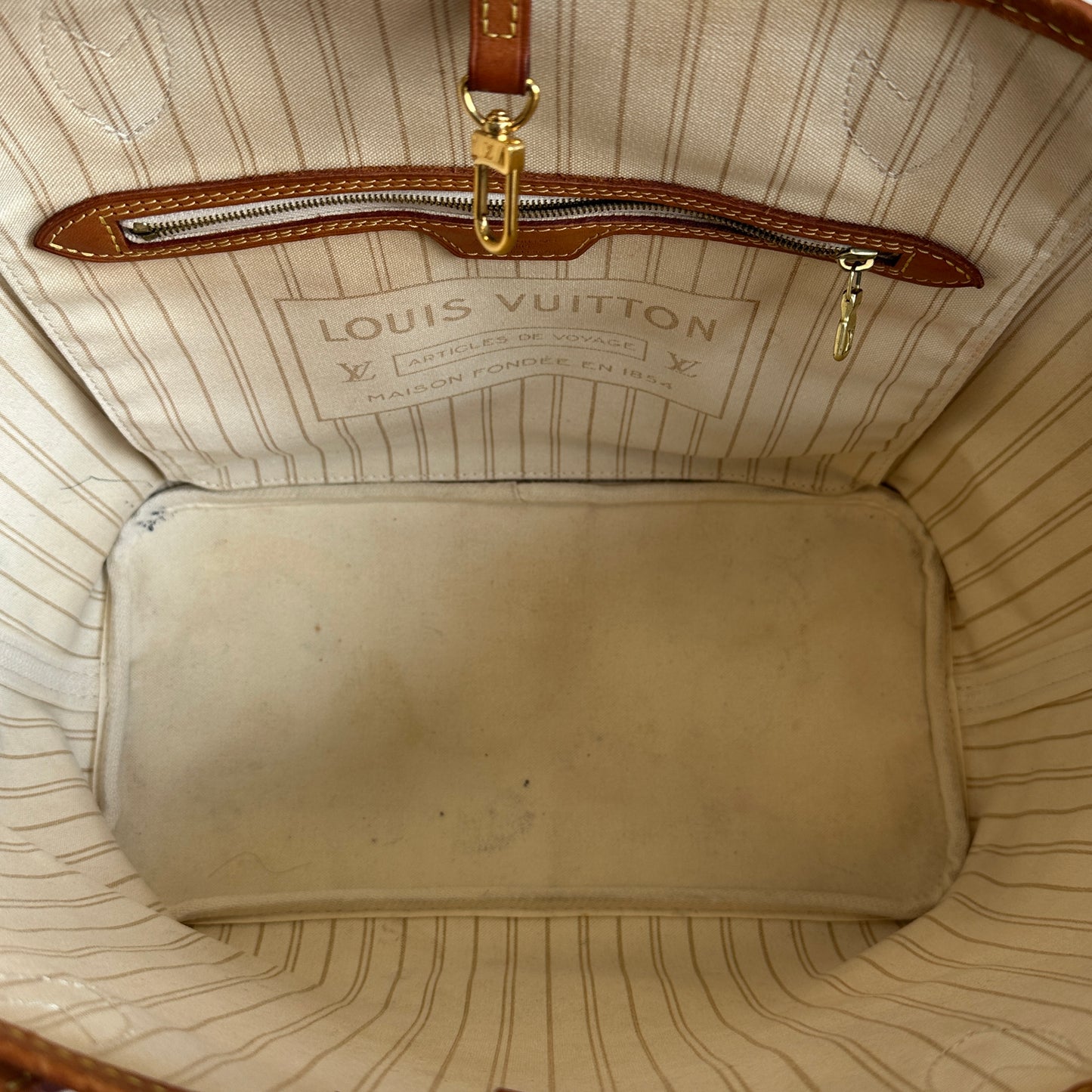 Louis Vuitton - Neverfull GM - Damier Azur coated canvas with natural cowhide leather trim - White - (Large)