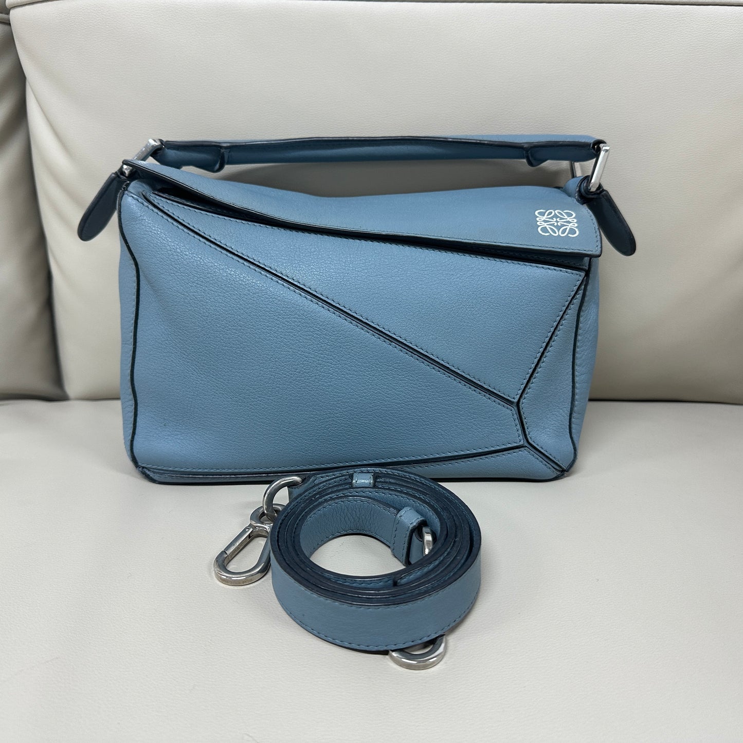Loewe - Puzzle Bag Small - Grained leather - Blue - (Small)