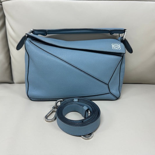 Loewe - Puzzle Bag Small - Grained leather - Blue - (Small)