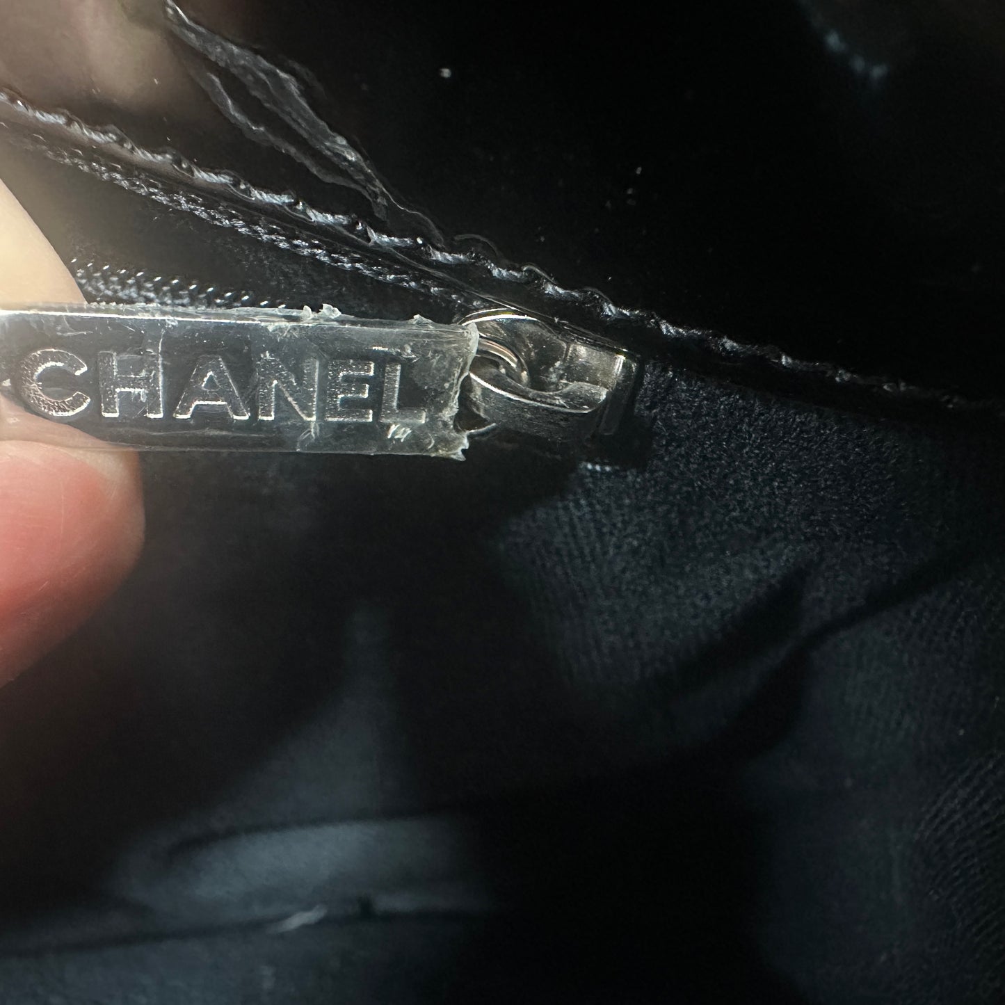 Chanel - Quilted Bowling Bag - Patent leather - Black - (Large)
