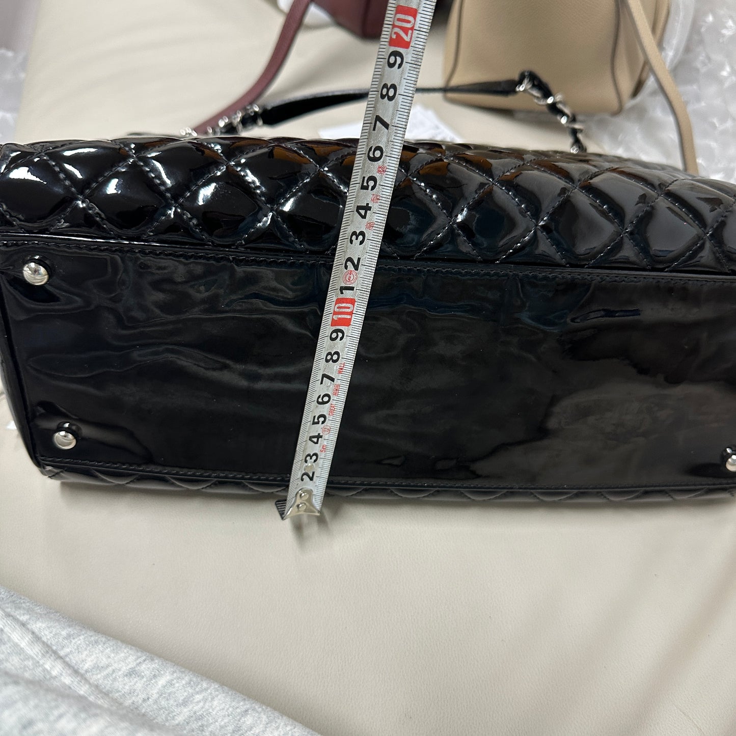 Chanel - Quilted Bowling Bag - Patent leather - Black - (Large)