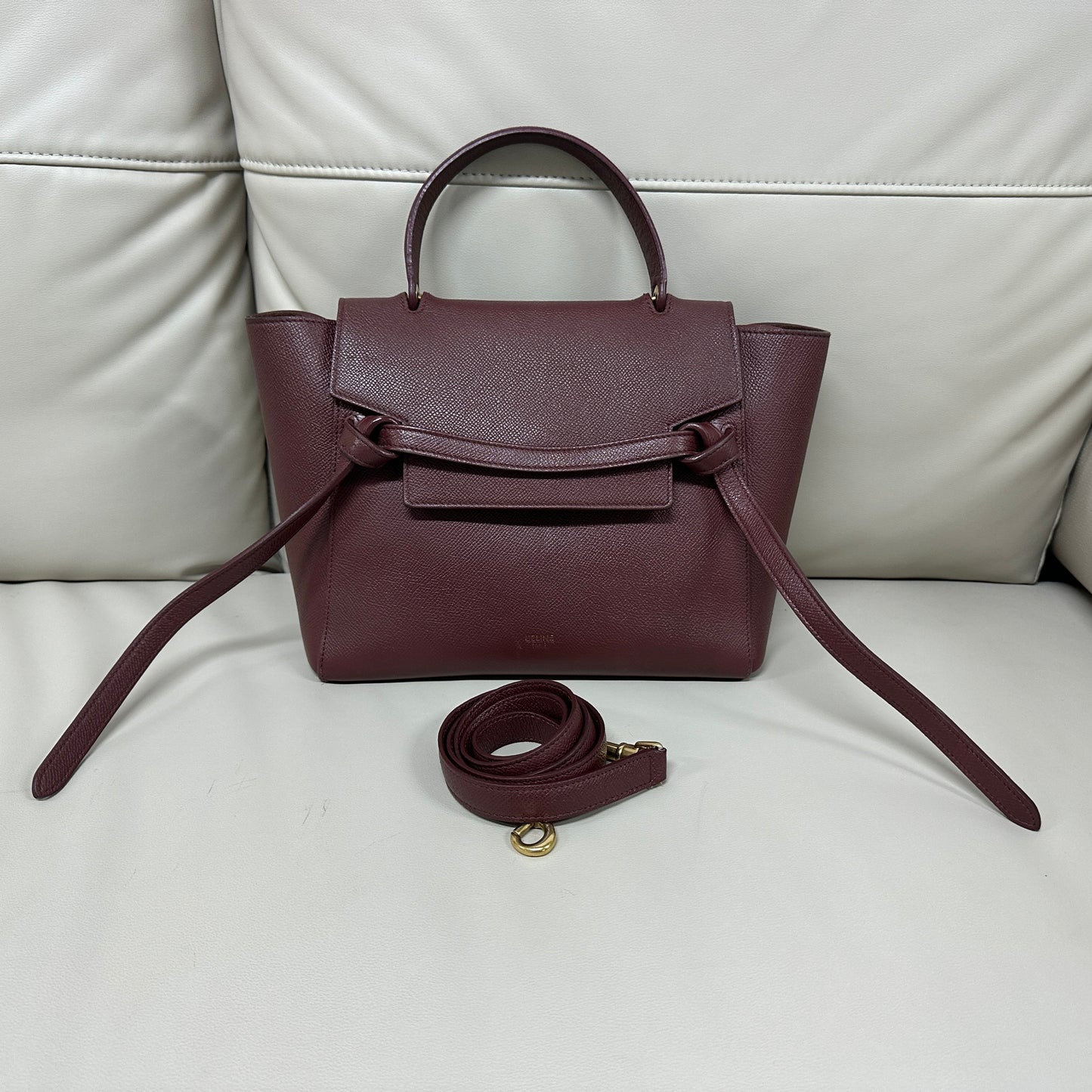 Celine - Belt Bag - Leather - Burgundy - (Medium)