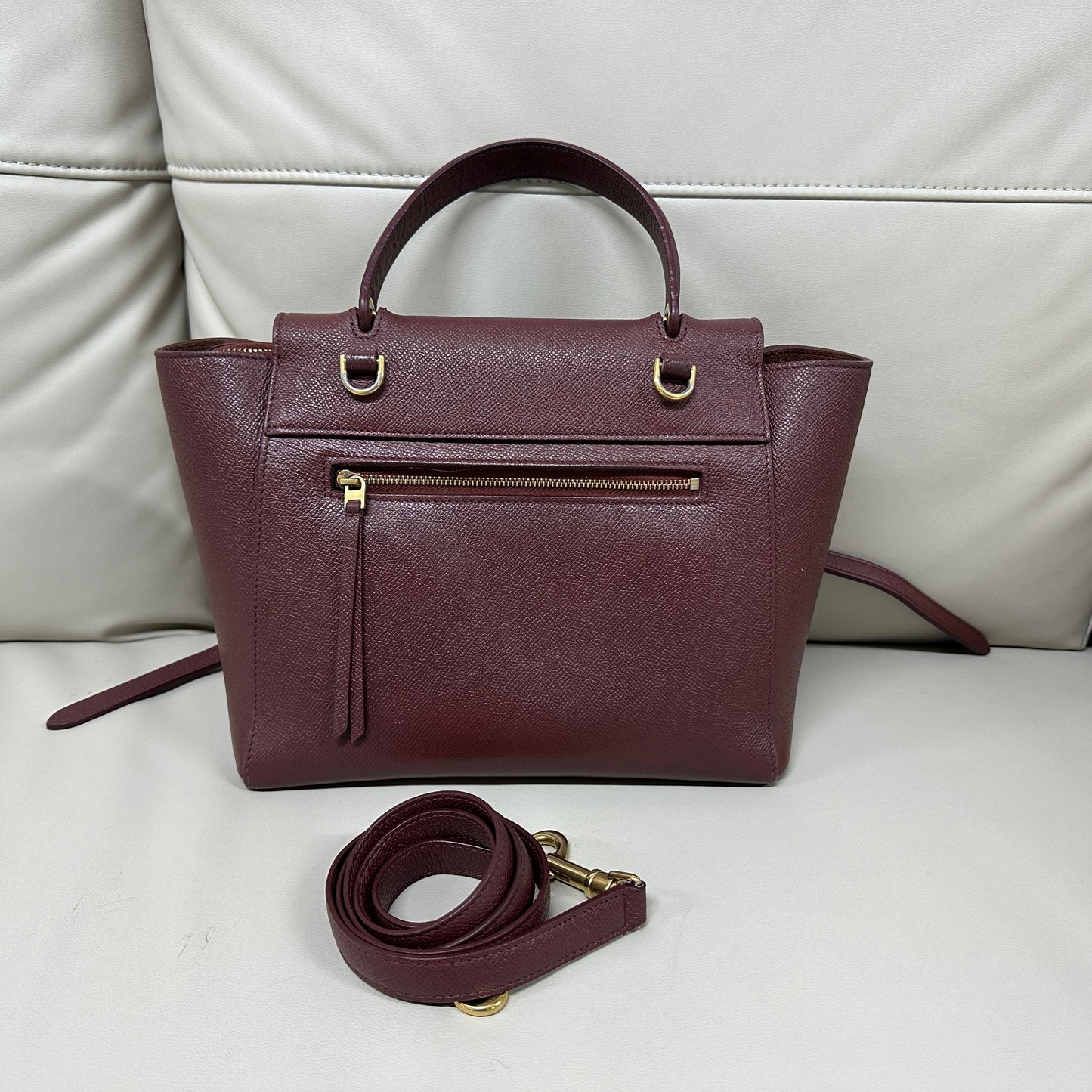 Celine - Belt Bag - Leather - Burgundy - (mini)