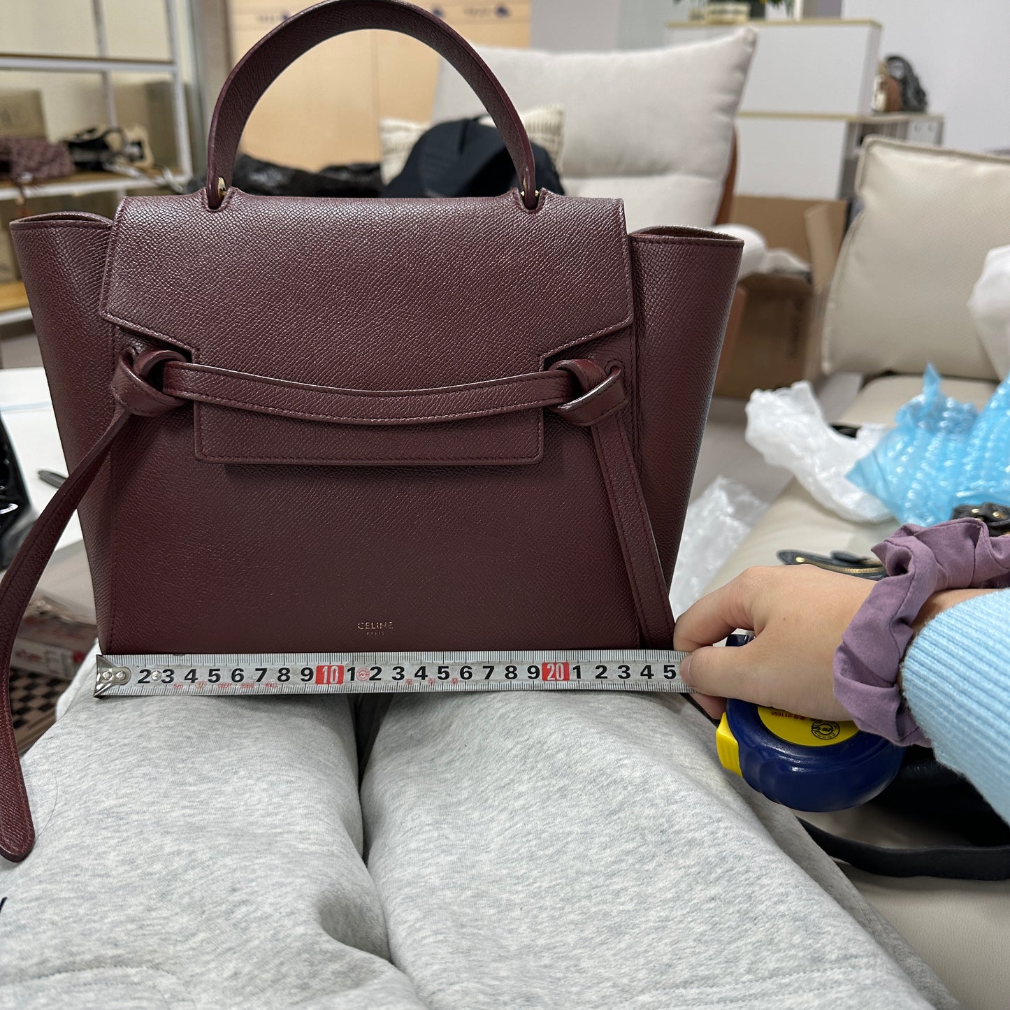 Celine - Belt Bag - Leather - Burgundy - (mini)