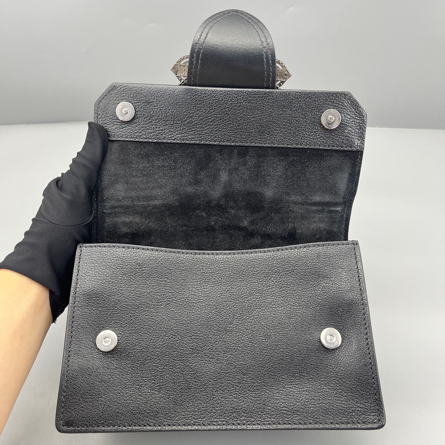 Miu Miu - Crystal buckle shoulder bag - Leather - Black - (Small)