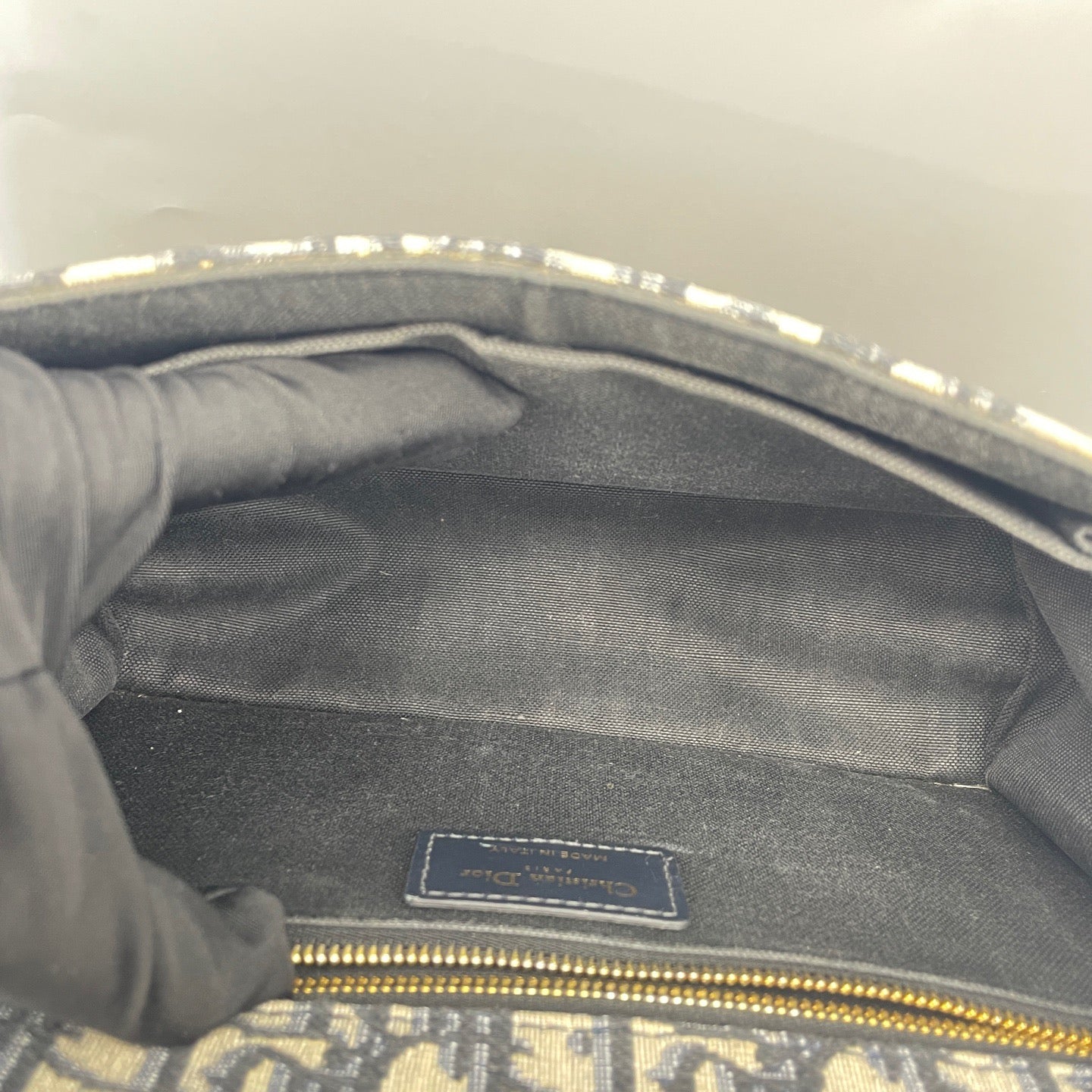 Dior - 30 Montaigne Flap Bag - Dior Oblique jacquard canvas with leather trim - Blue - (medium)