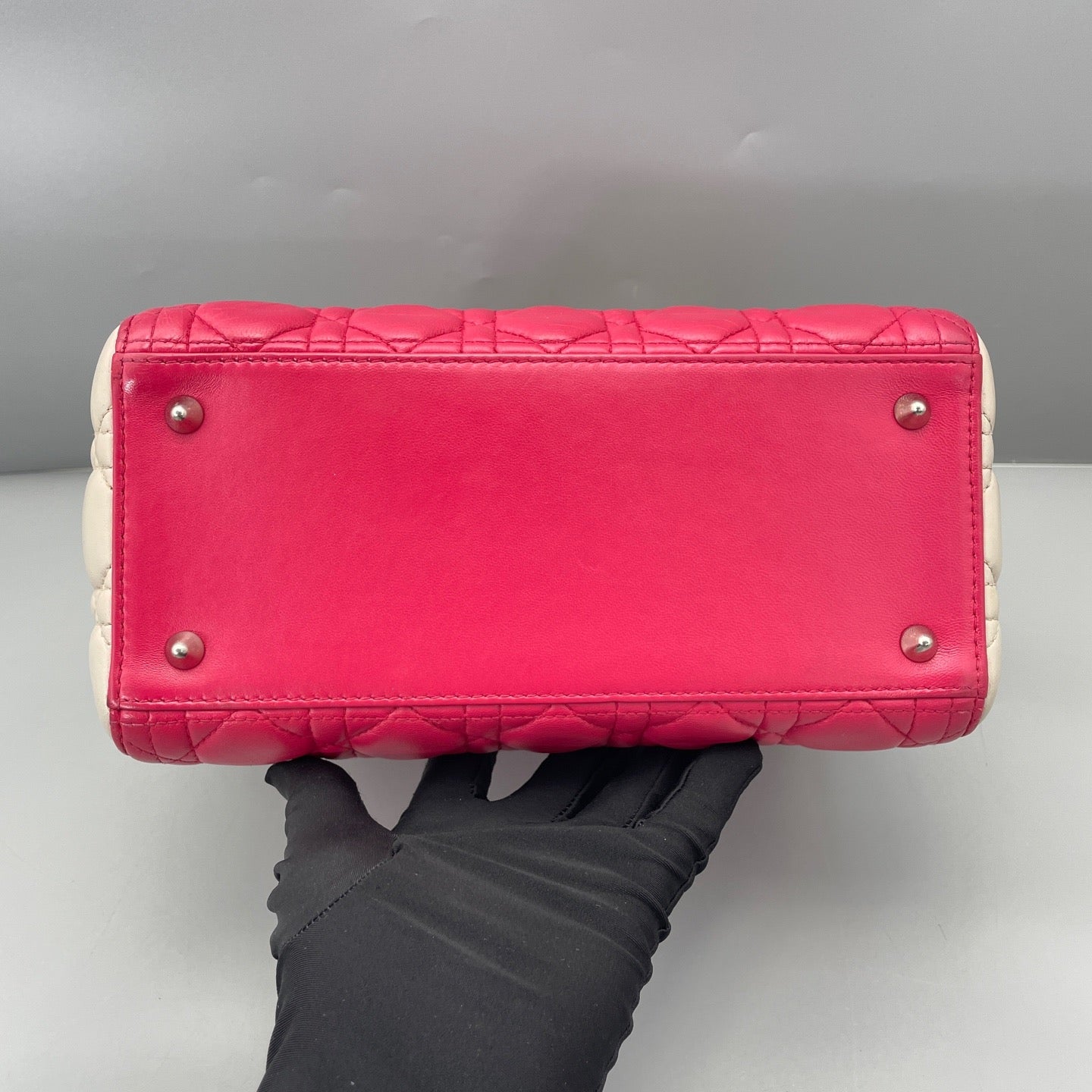 Dior - Lady Dior - Cannage-quilted lambskin leather - Rose Pink with Light Pink accents - (medium)