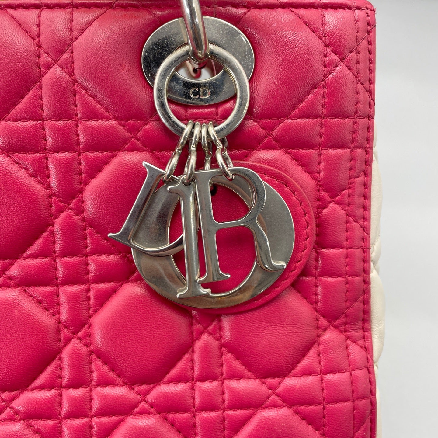 Dior - Lady Dior - Cannage-quilted lambskin leather - Rose Pink with Light Pink accents - (medium)