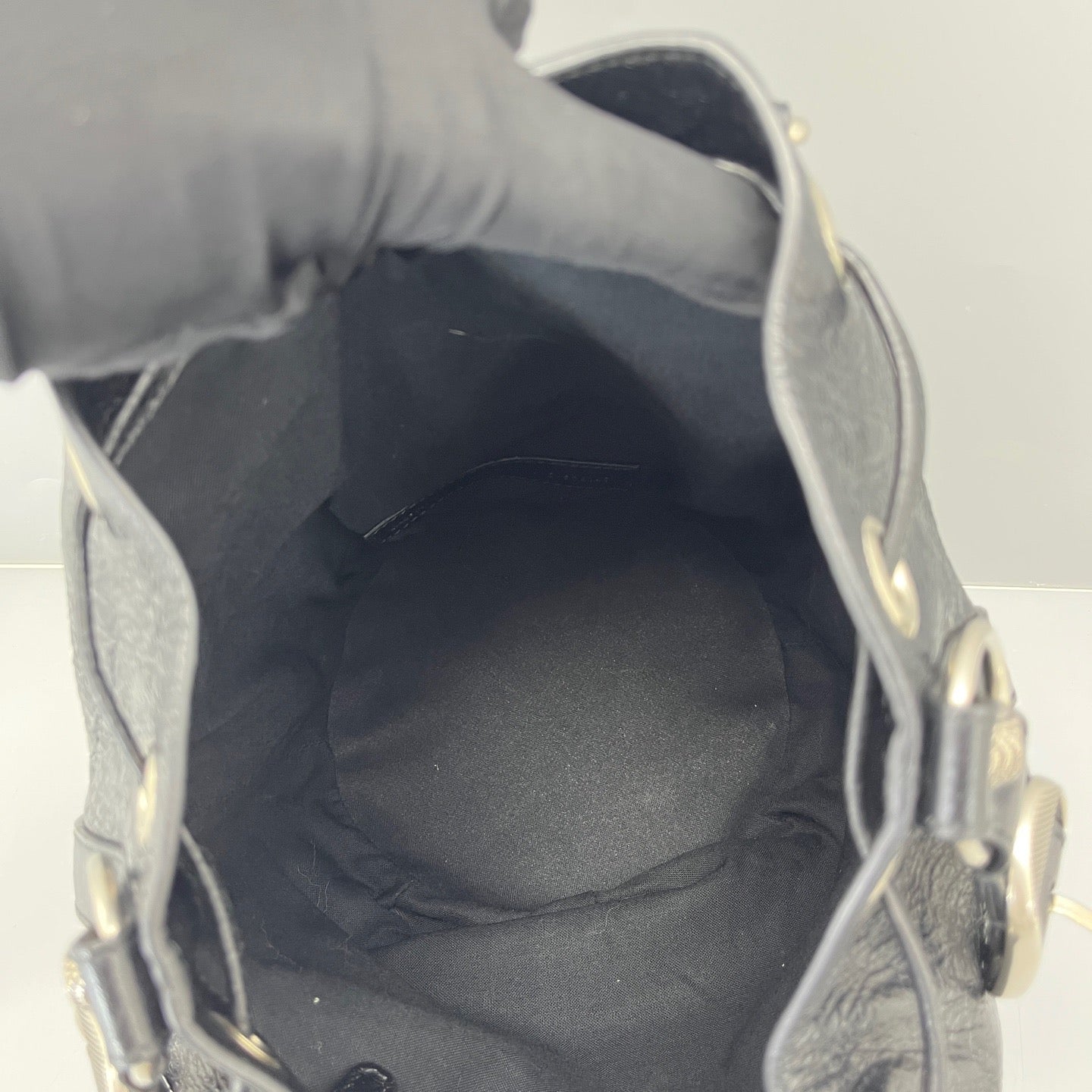 Balenciaga - Motorcycle Bucket Bag - Distressed lambskin leather - Black - (Medium)