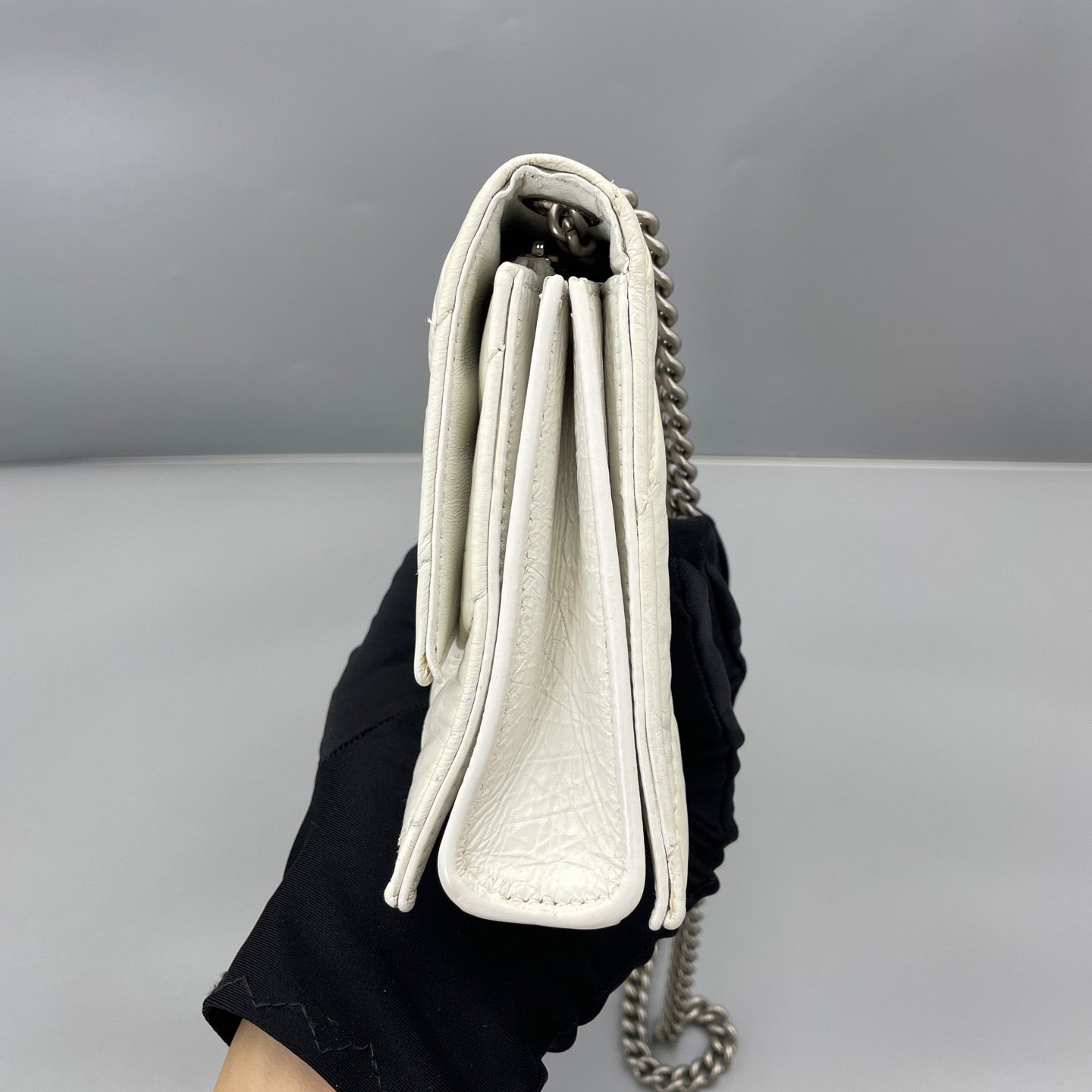 Balenciaga - Crush Small - Crinkled leather - White - (Small)