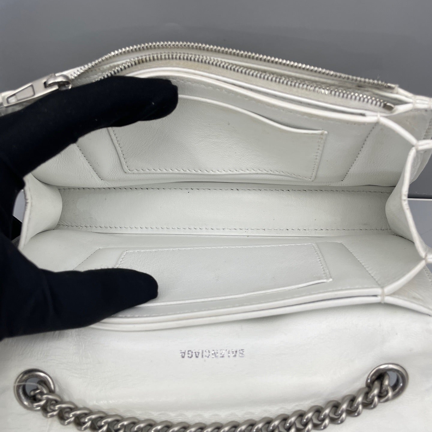 Balenciaga - Crush Small - Crinkled leather - White - (Small)