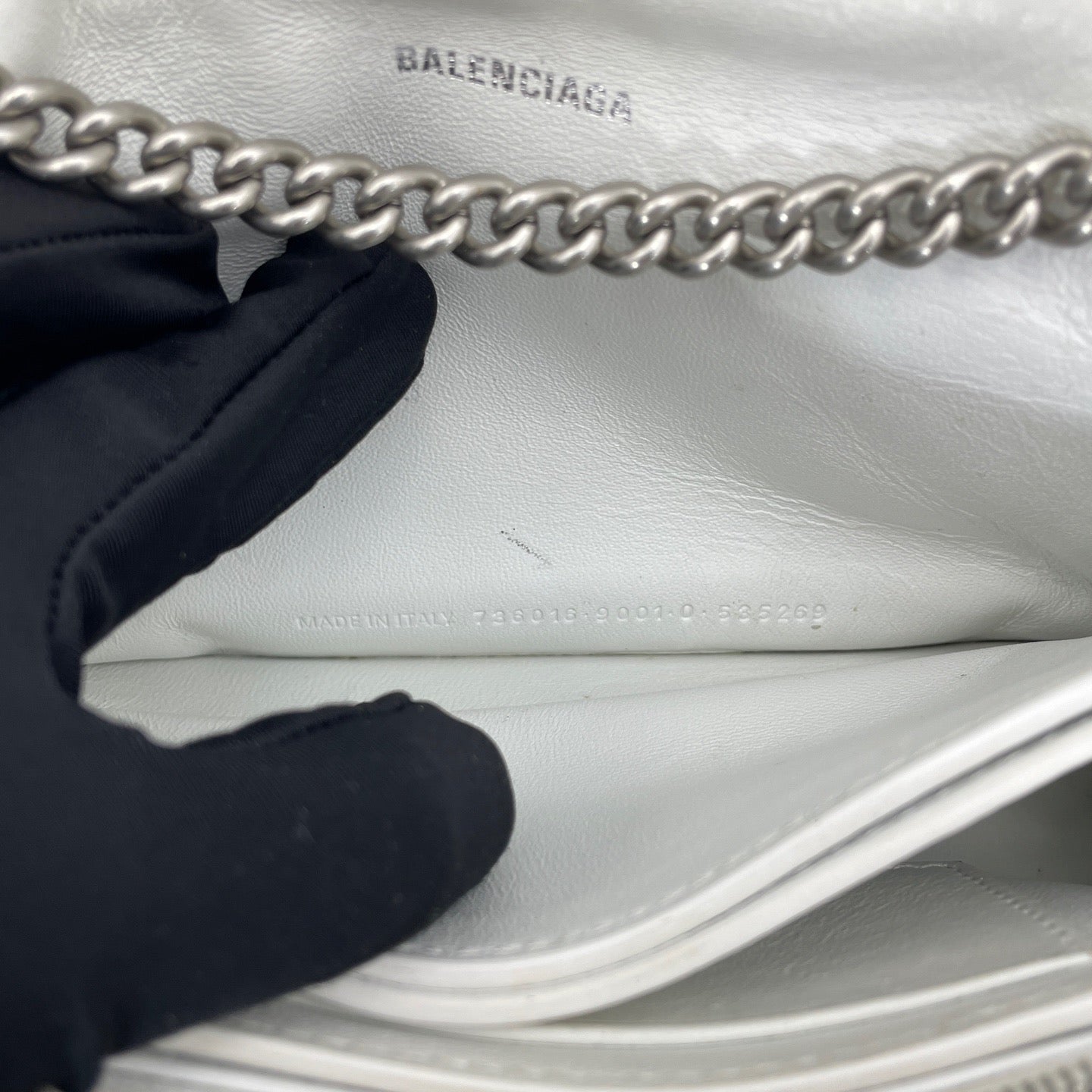 Balenciaga - Crush Small - Crinkled leather - White - (Small)