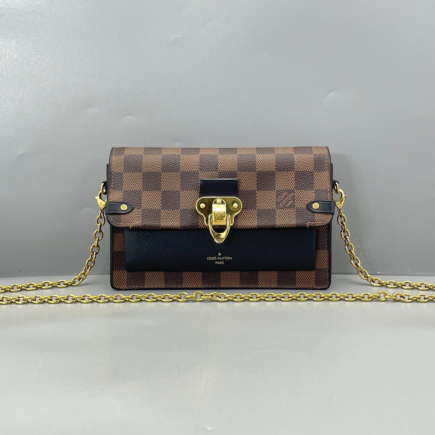 Louis Vuitton - Vavin WOC - Damier Ebene canvas and grained leather - Brown and Black - (mini)