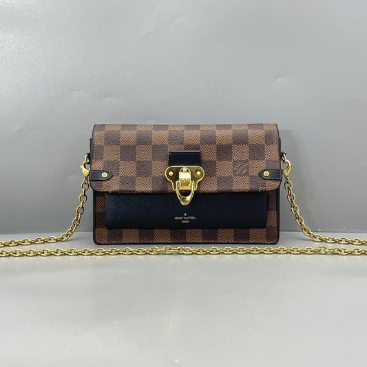 Louis Vuitton - Vavin WOC - Damier Ebene canvas and grained leather - Brown and Black - (mini)